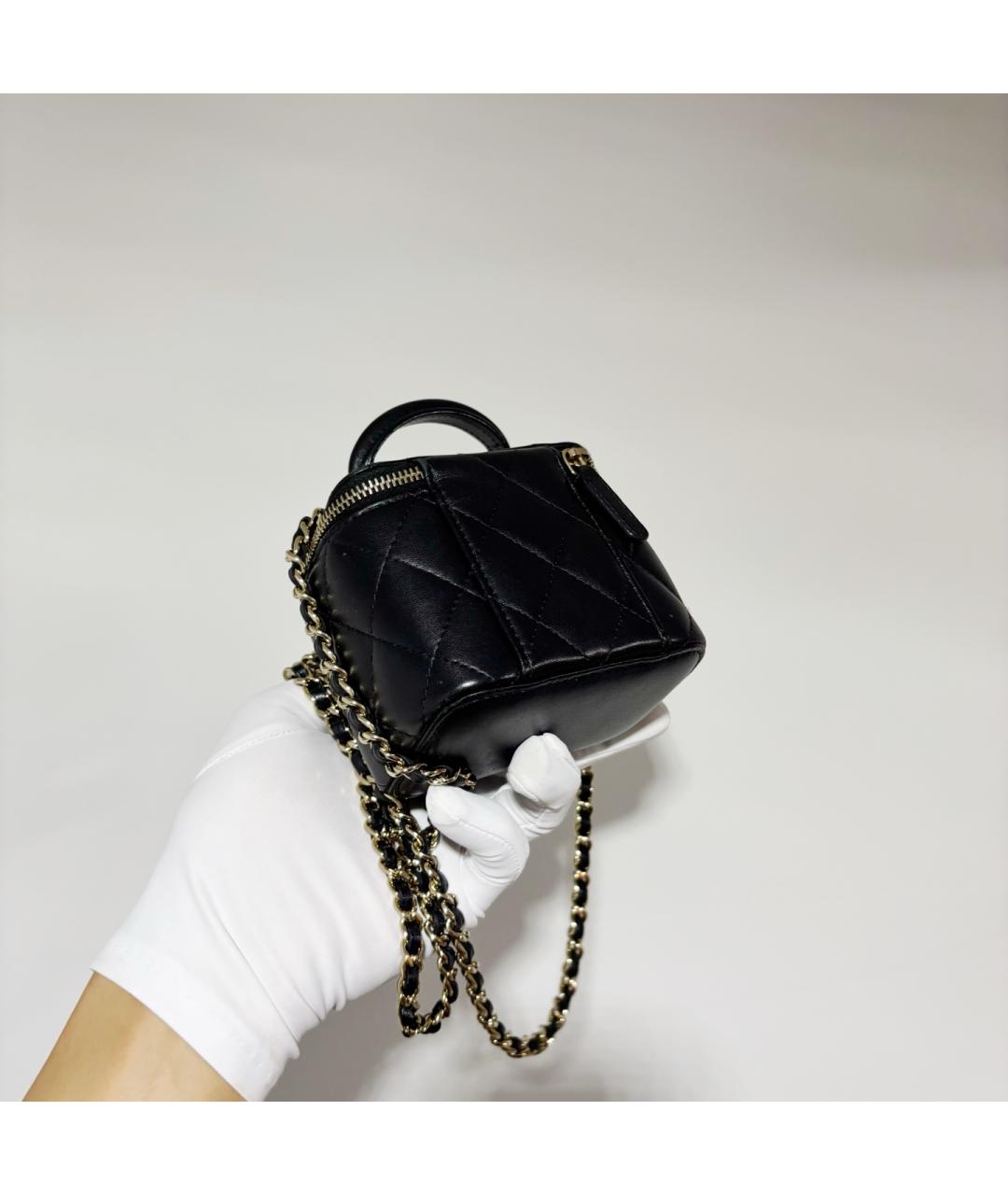 CHANEL Черная кожаная сумка через плечо, фото 4