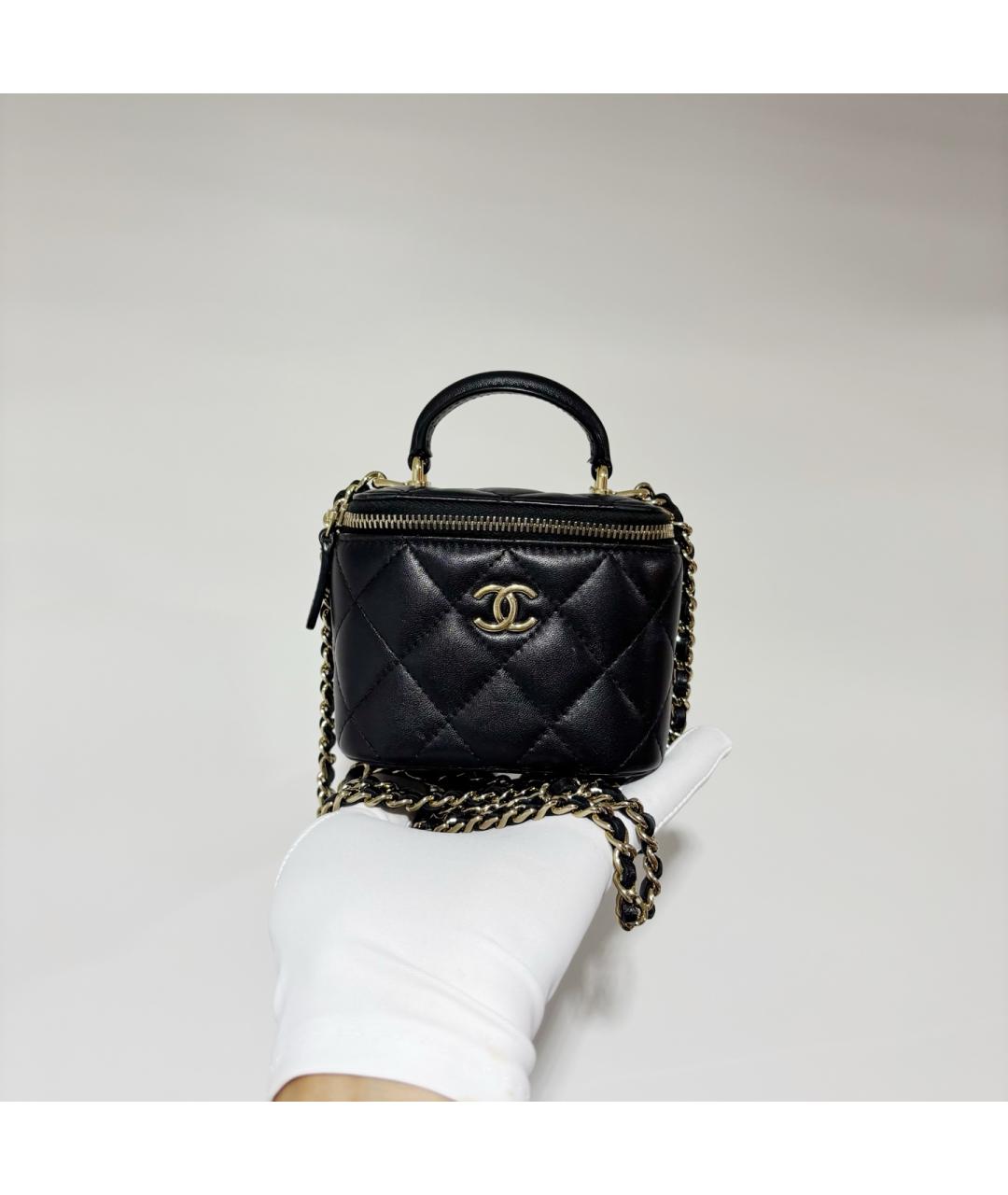 CHANEL Черная кожаная сумка через плечо, фото 10