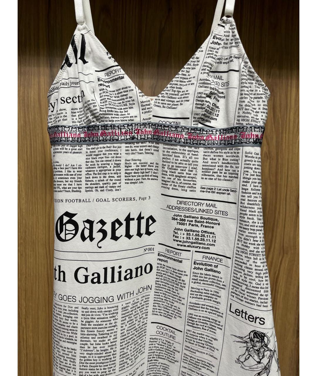 JOHN GALLIANO Белое хлопковое коктейльное платье, фото 3
