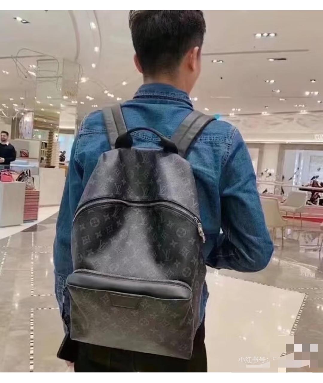 LOUIS VUITTON Черный рюкзак из канвы, фото 7