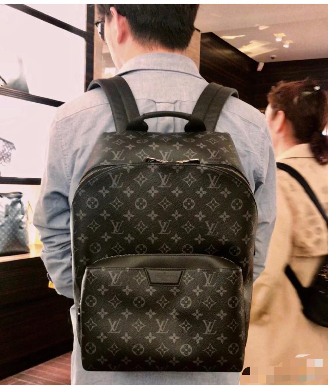 LOUIS VUITTON Черный рюкзак из канвы, фото 8