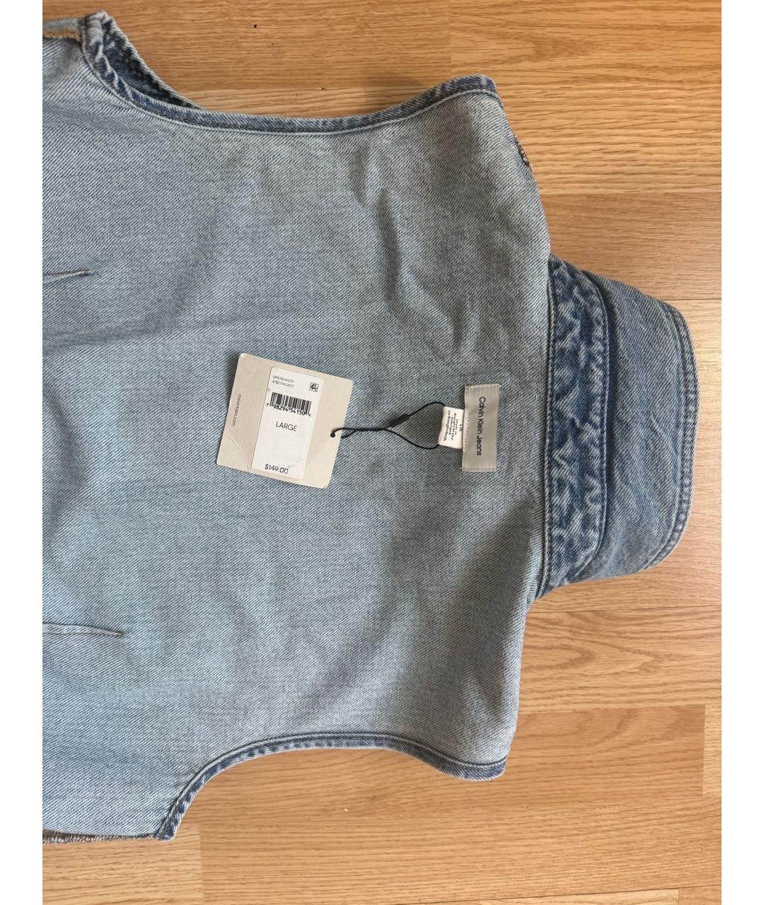 CALVIN KLEIN Голубое деним повседневное платье, фото 3