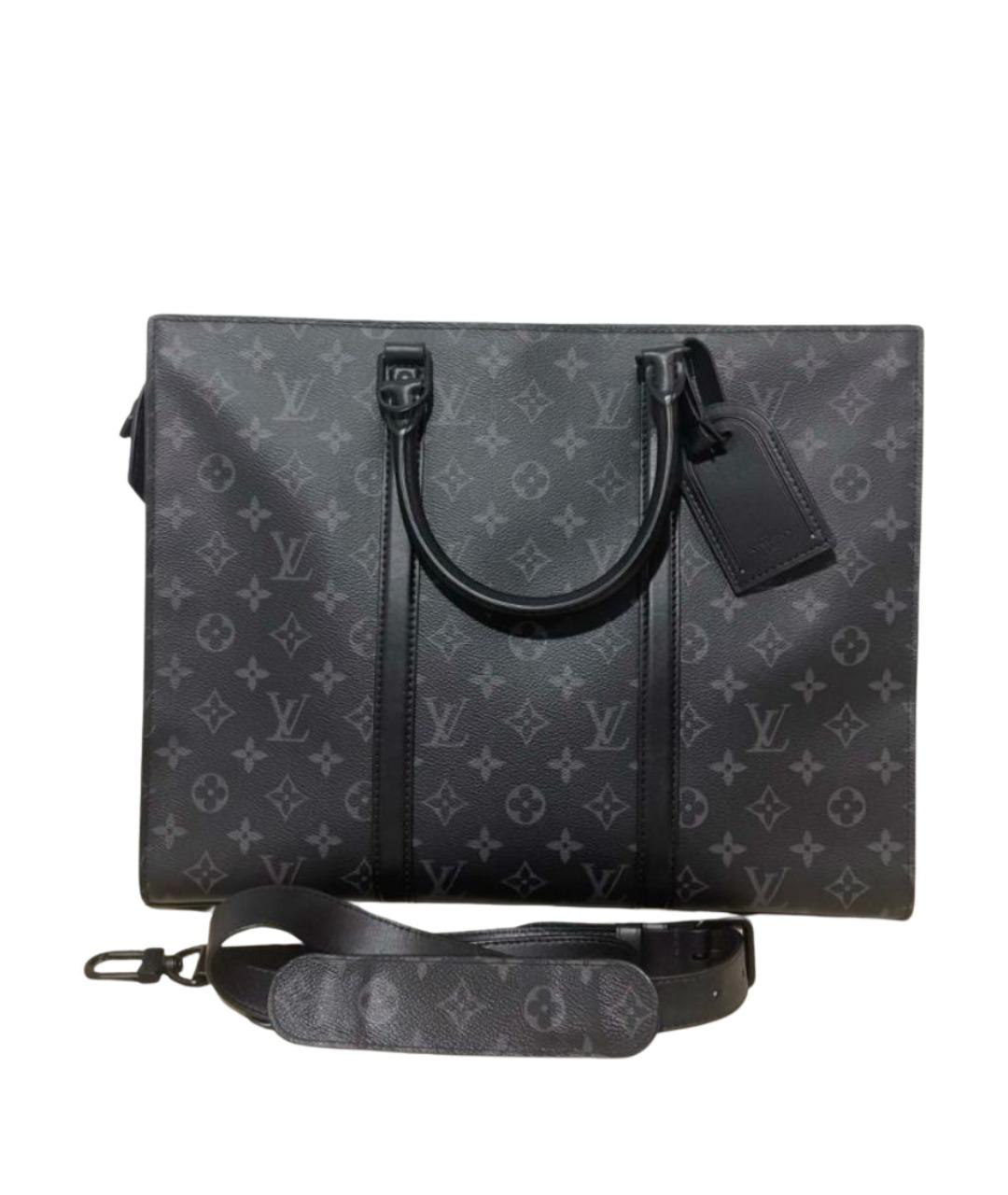 LOUIS VUITTON Черная сумка тоут из канвы, фото 1