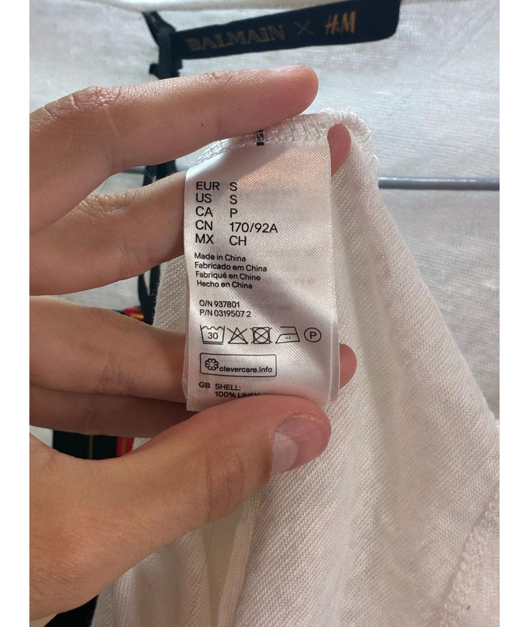 BALMAIN Белая льняная рубашка, фото 4