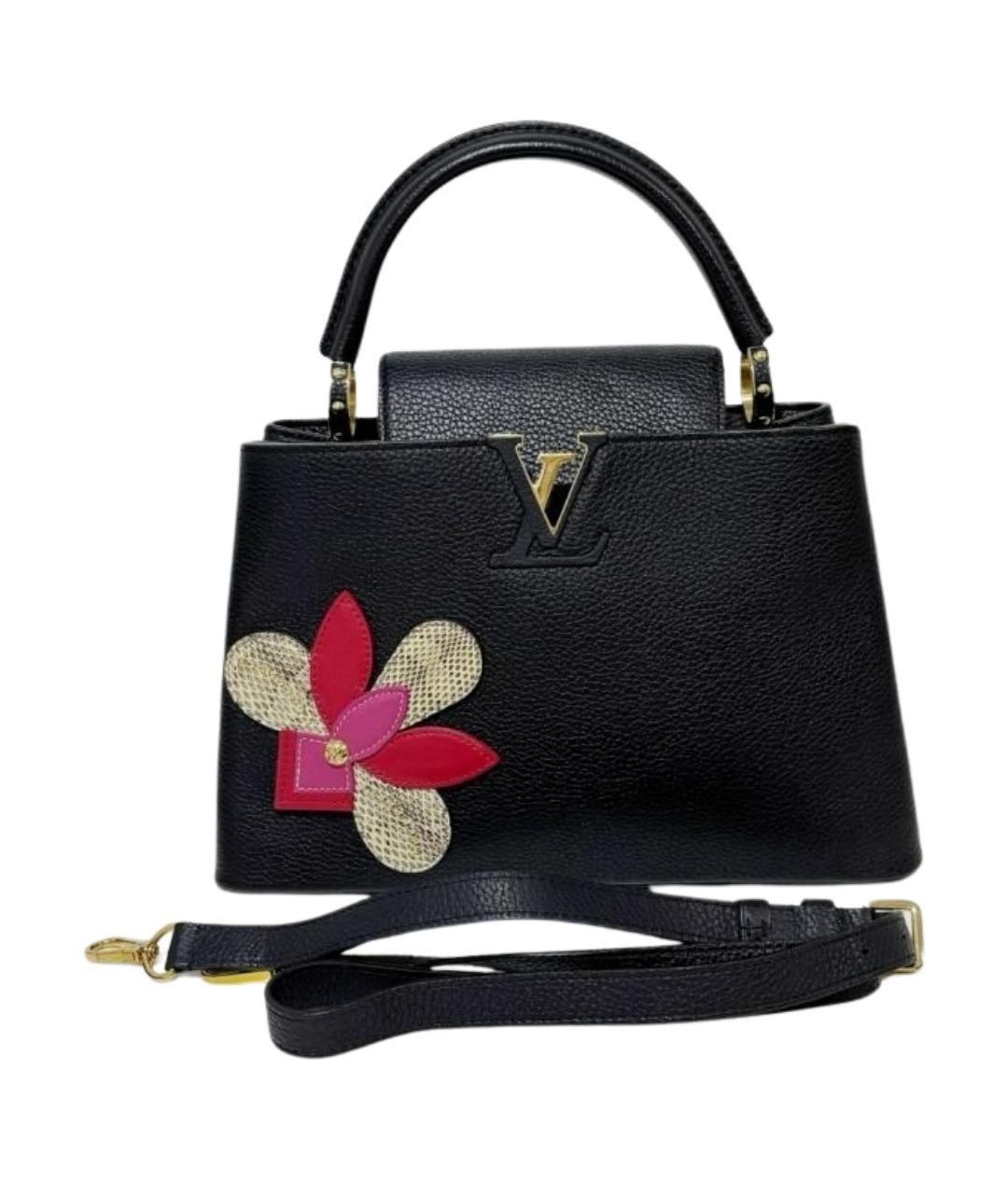 LOUIS VUITTON Черная кожаная сумка с короткими ручками, фото 1