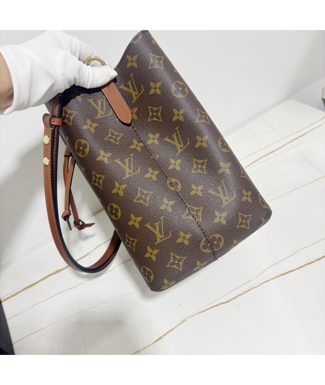 LOUIS VUITTON Коричневая сумка тоут из канвы, фото 3