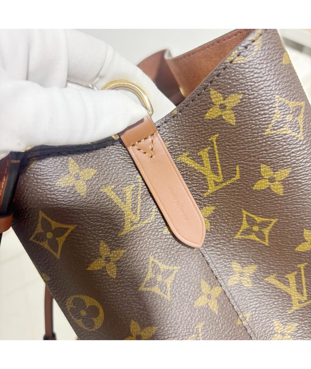 LOUIS VUITTON Коричневая сумка тоут из канвы, фото 5