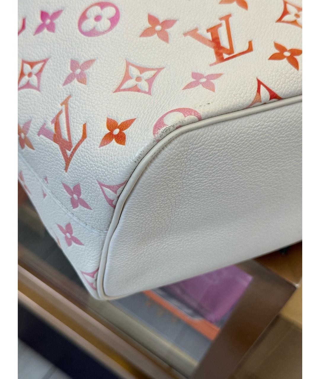 LOUIS VUITTON Белая кожаная сумка тоут, фото 6