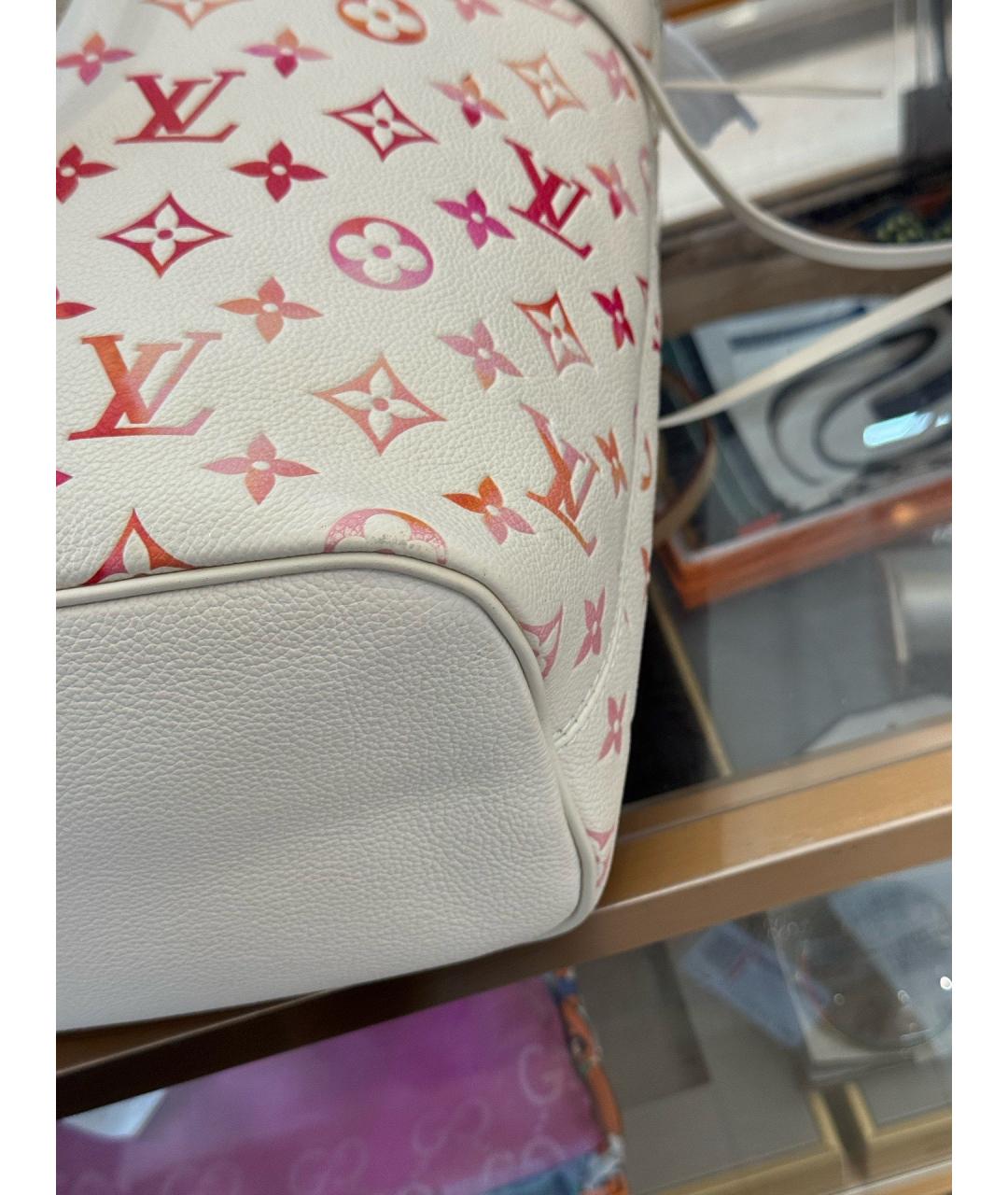 LOUIS VUITTON Белая кожаная сумка тоут, фото 9