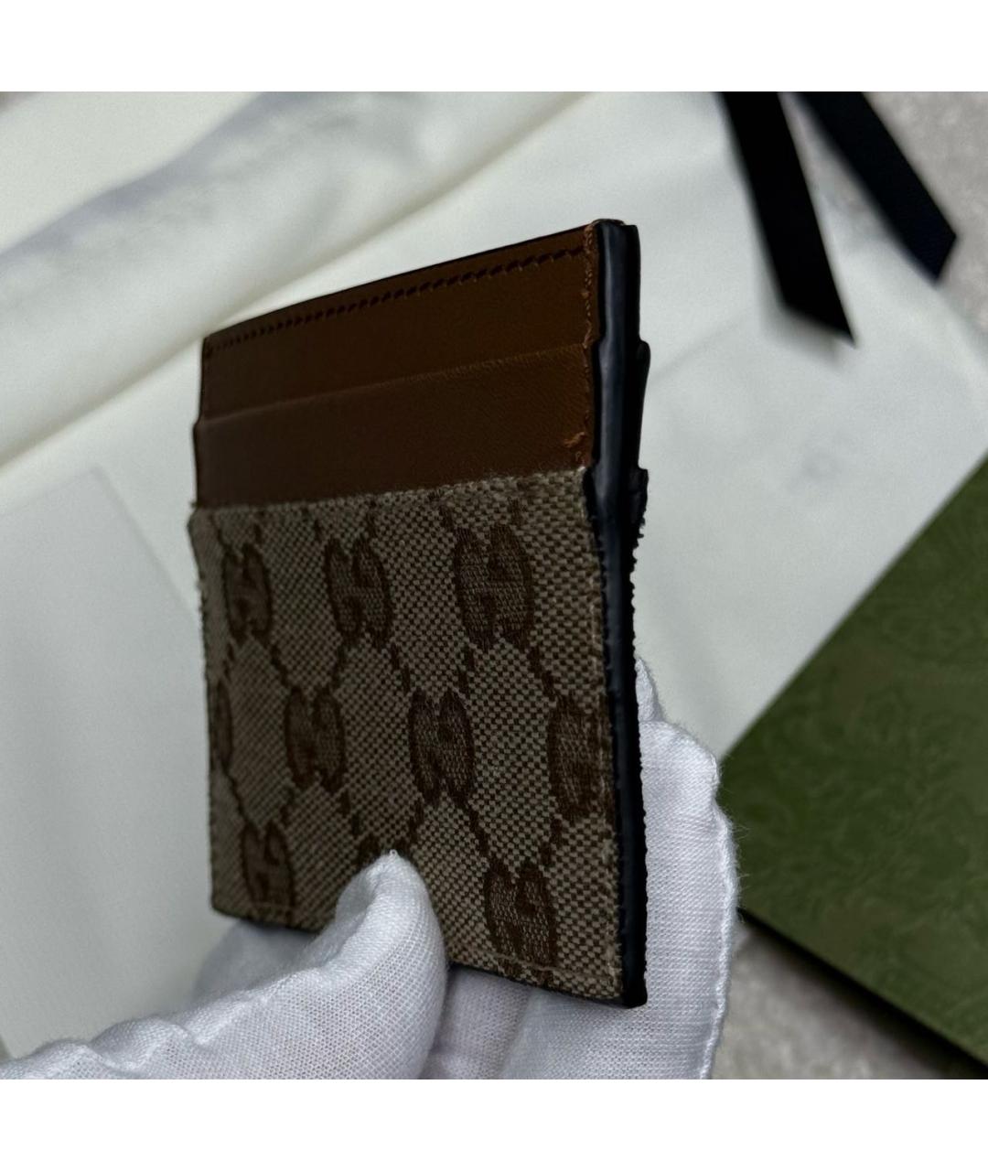 GUCCI Коричневый полиуретановый кардхолдер, фото 2
