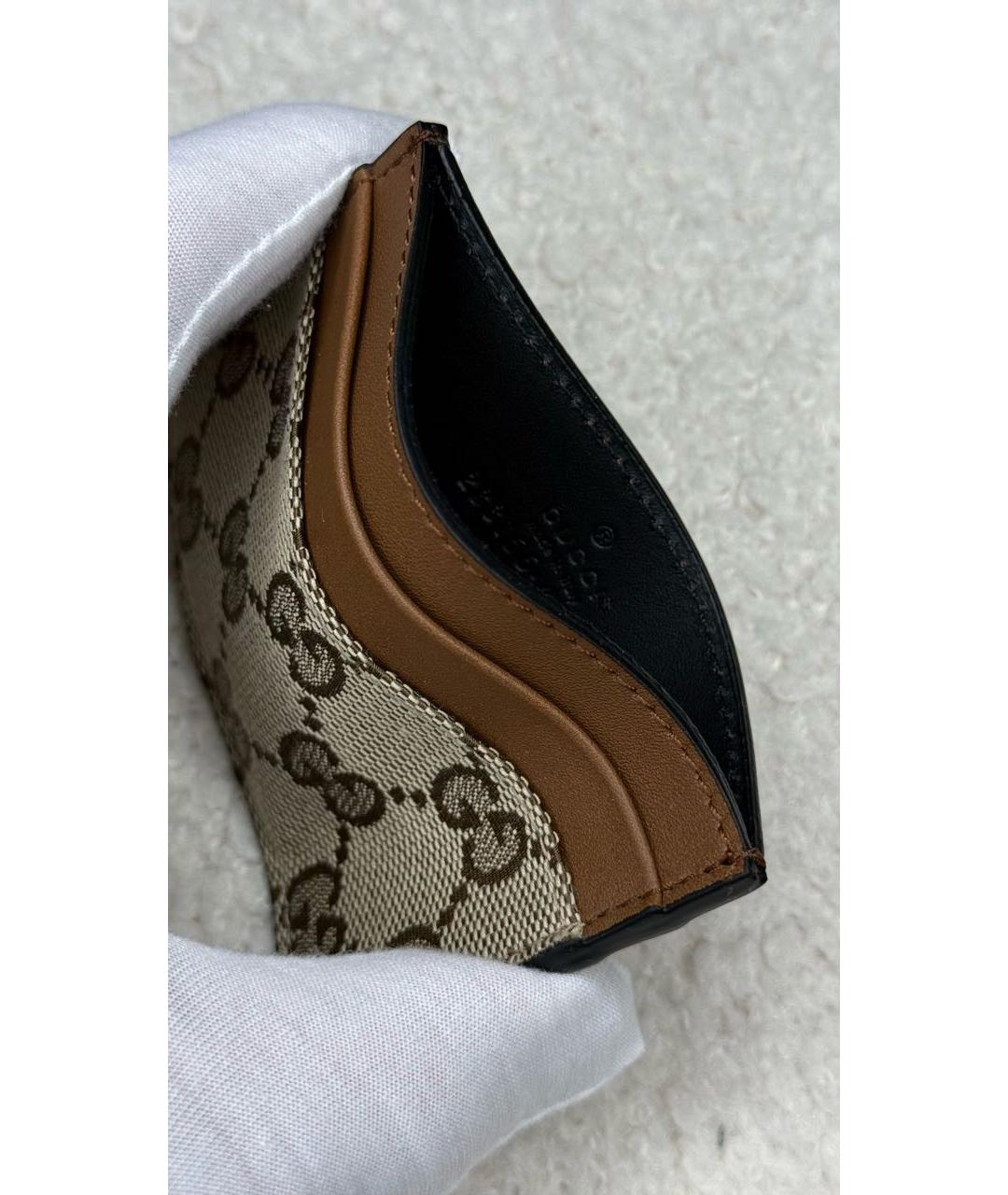 GUCCI Коричневый полиуретановый кардхолдер, фото 4