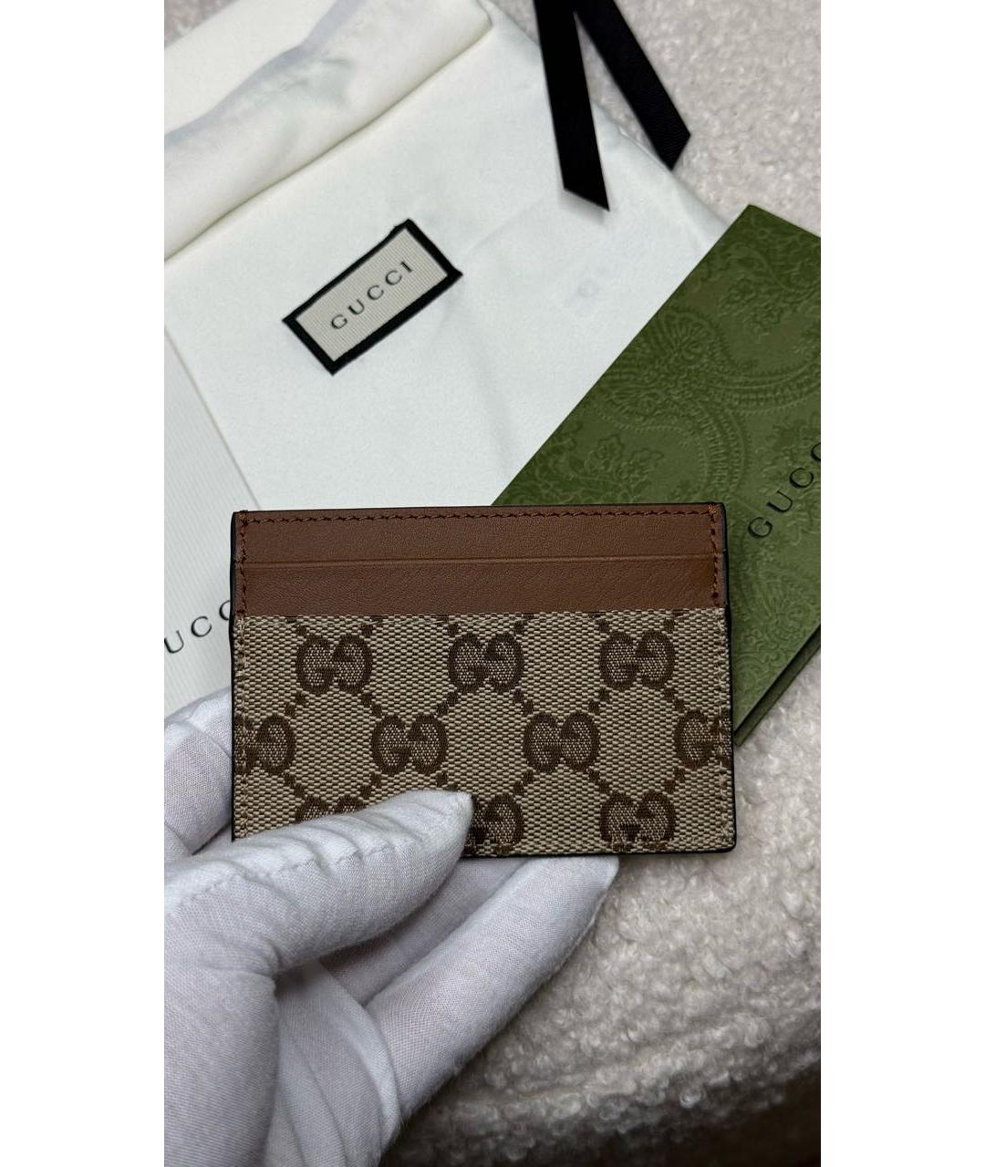 GUCCI Коричневый полиуретановый кардхолдер, фото 6