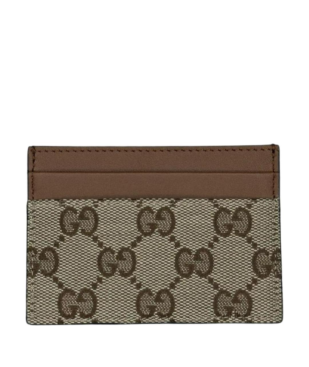 GUCCI Коричневый полиуретановый кардхолдер, фото 1