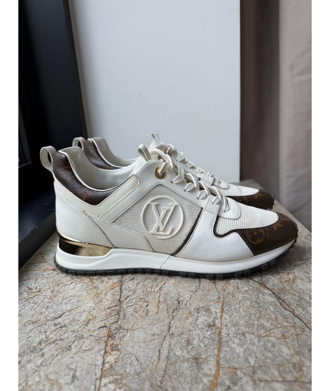 LOUIS VUITTON Белые кожаные кроссовки, фото 9