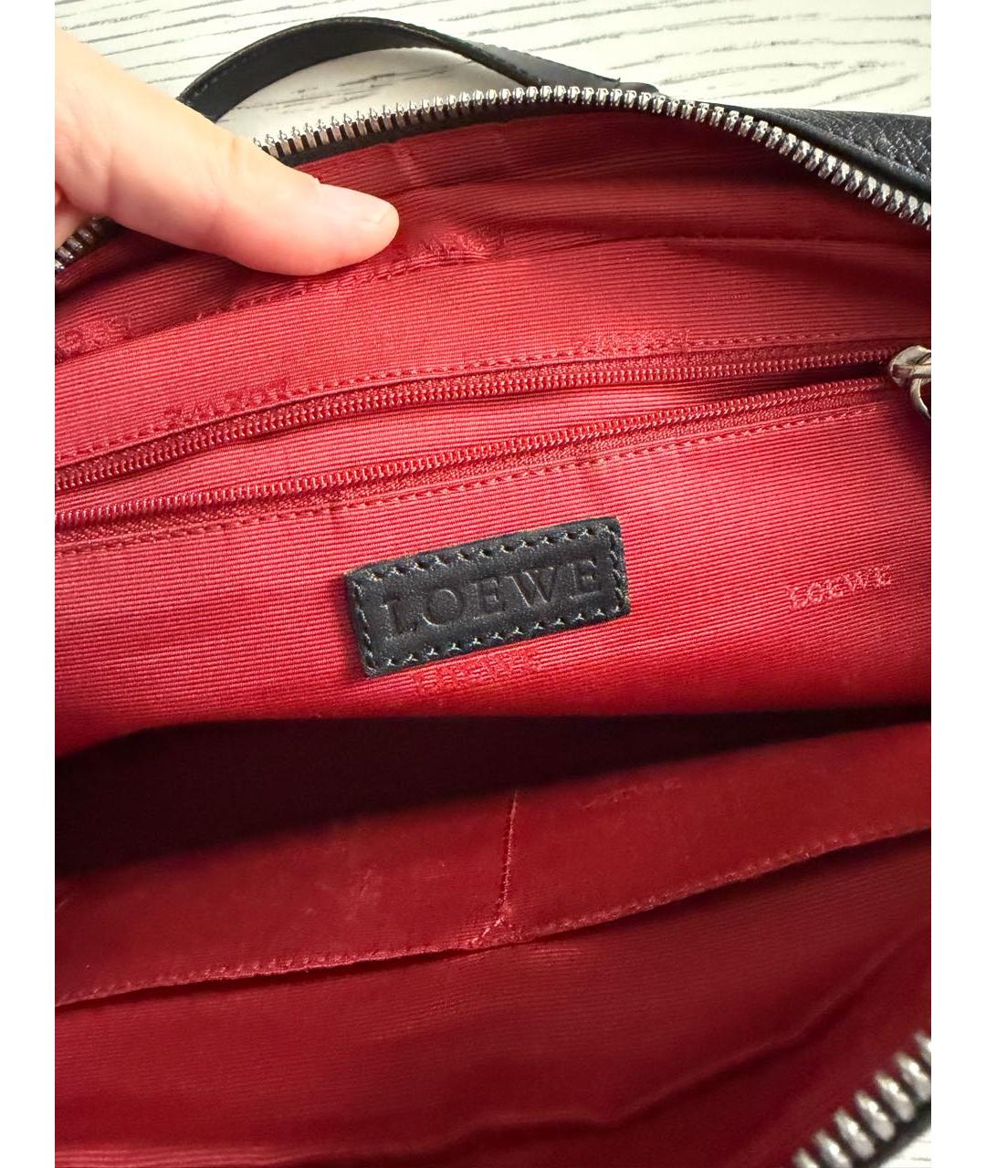 LOEWE Черная кожаная сумка тоут, фото 3