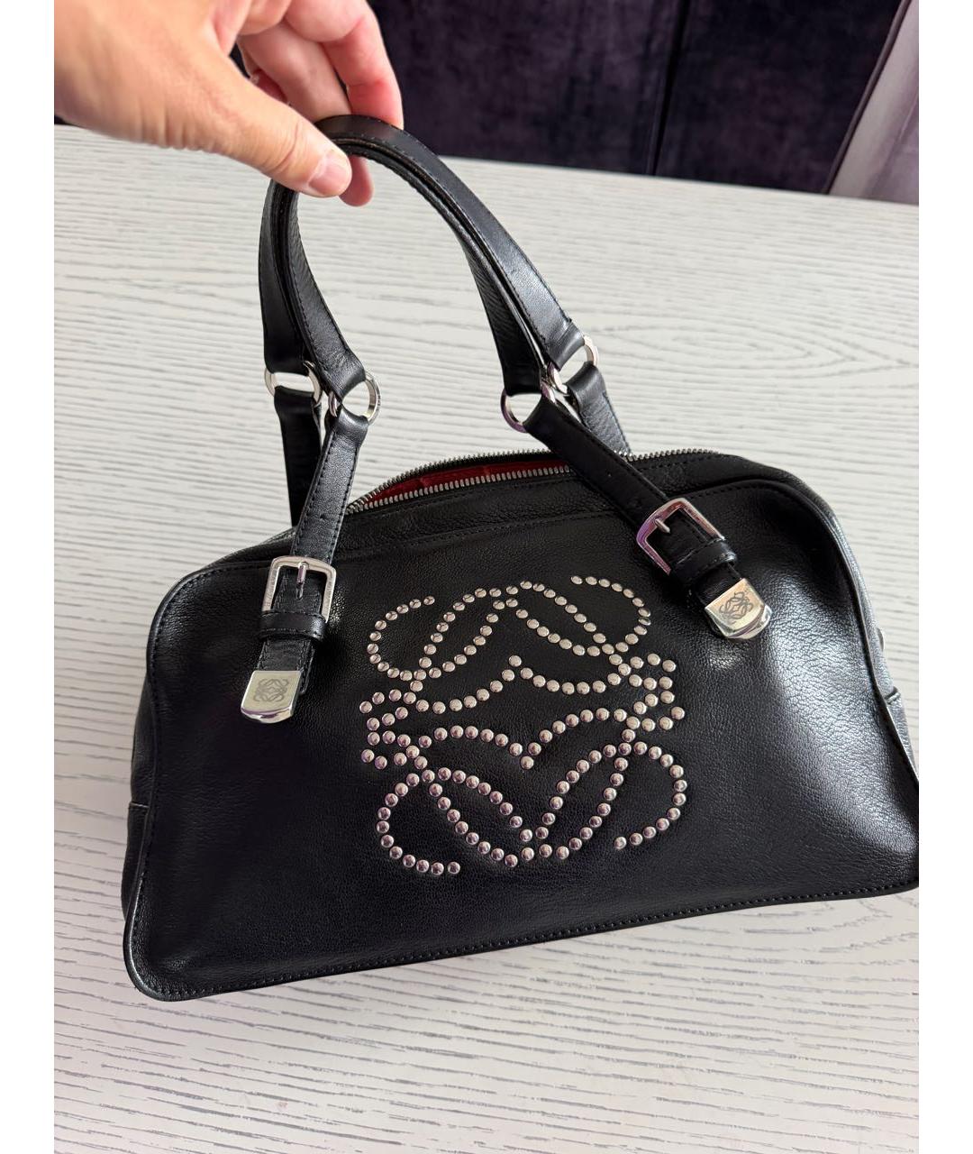 LOEWE Черная кожаная сумка тоут, фото 6