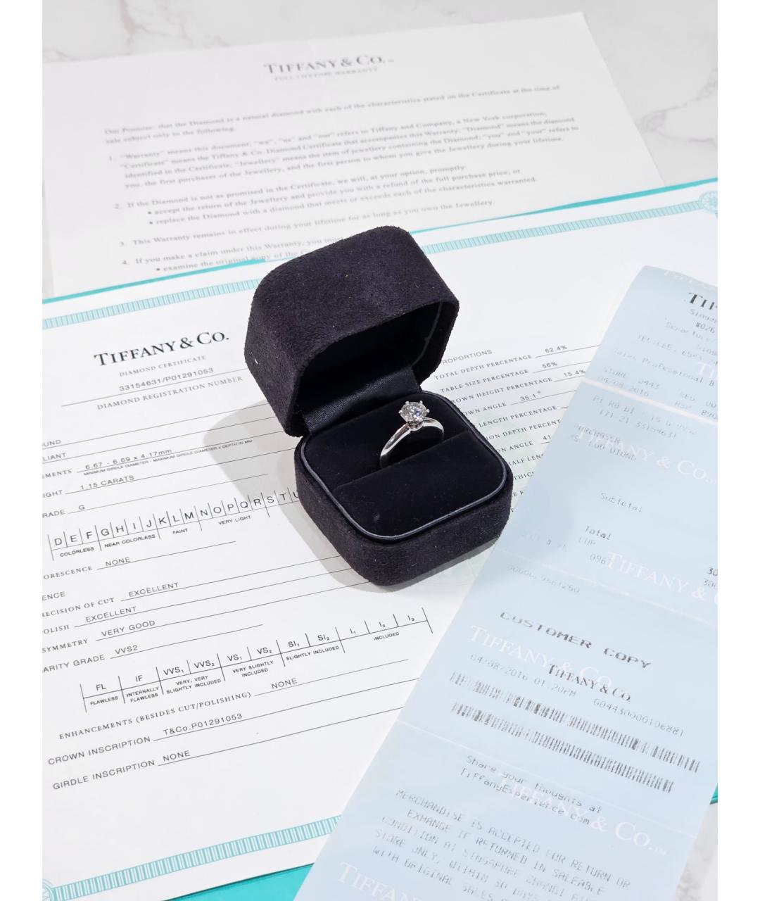 TIFFANY&CO Серебряное платиновое кольцо, фото 2