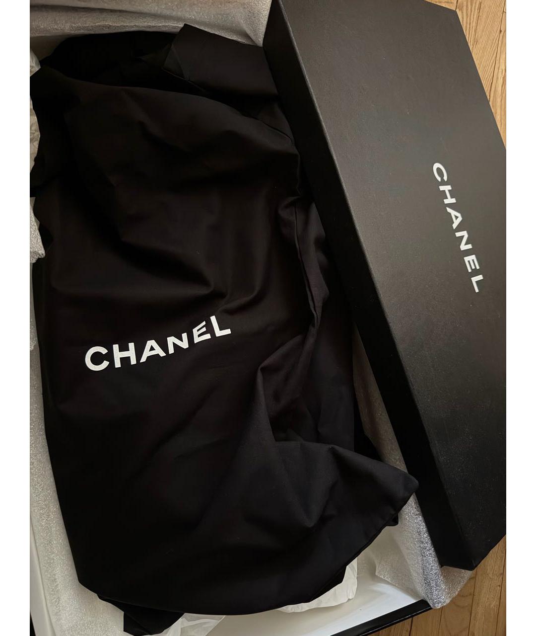 CHANEL Черные кожаные сапоги, фото 6