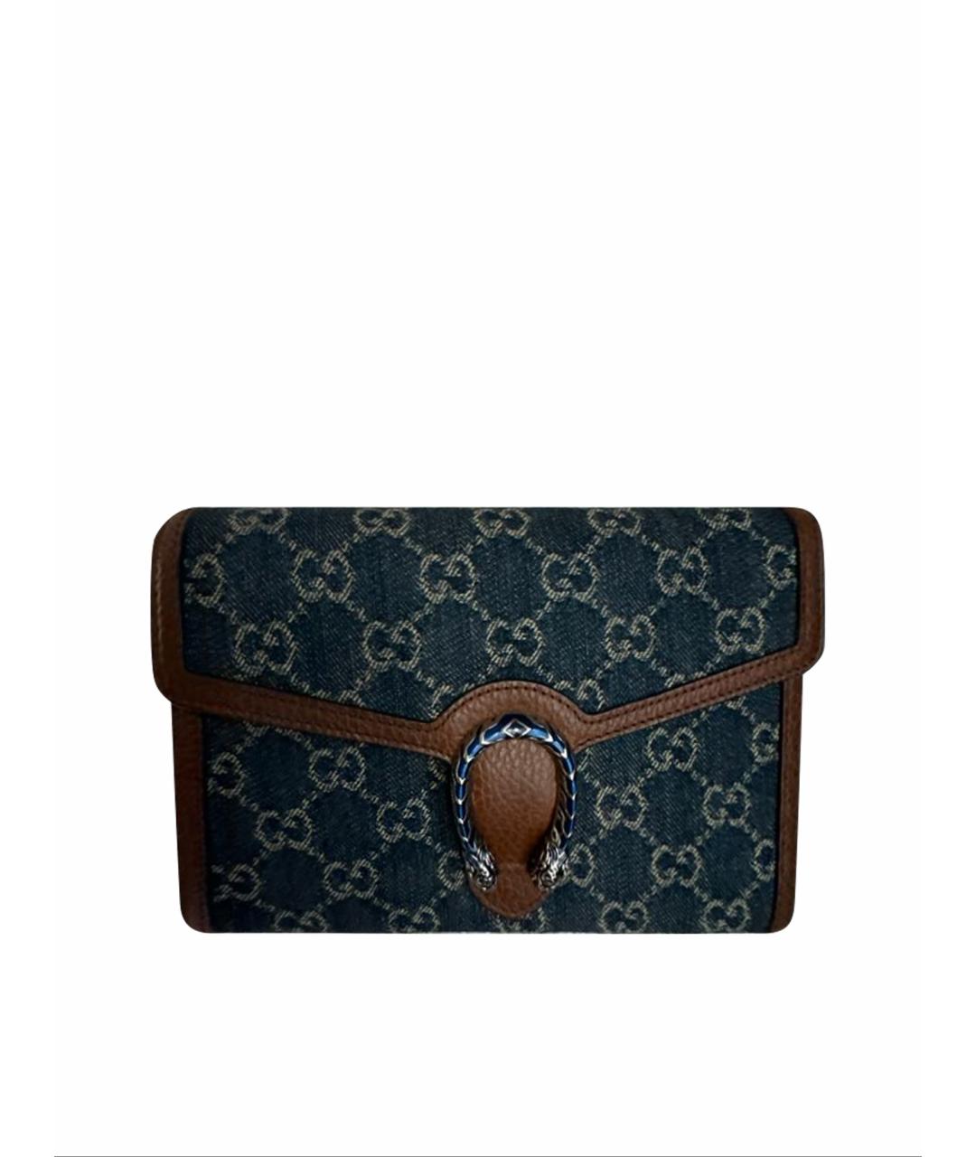 GUCCI Темно-синяя деним сумка через плечо, фото 1