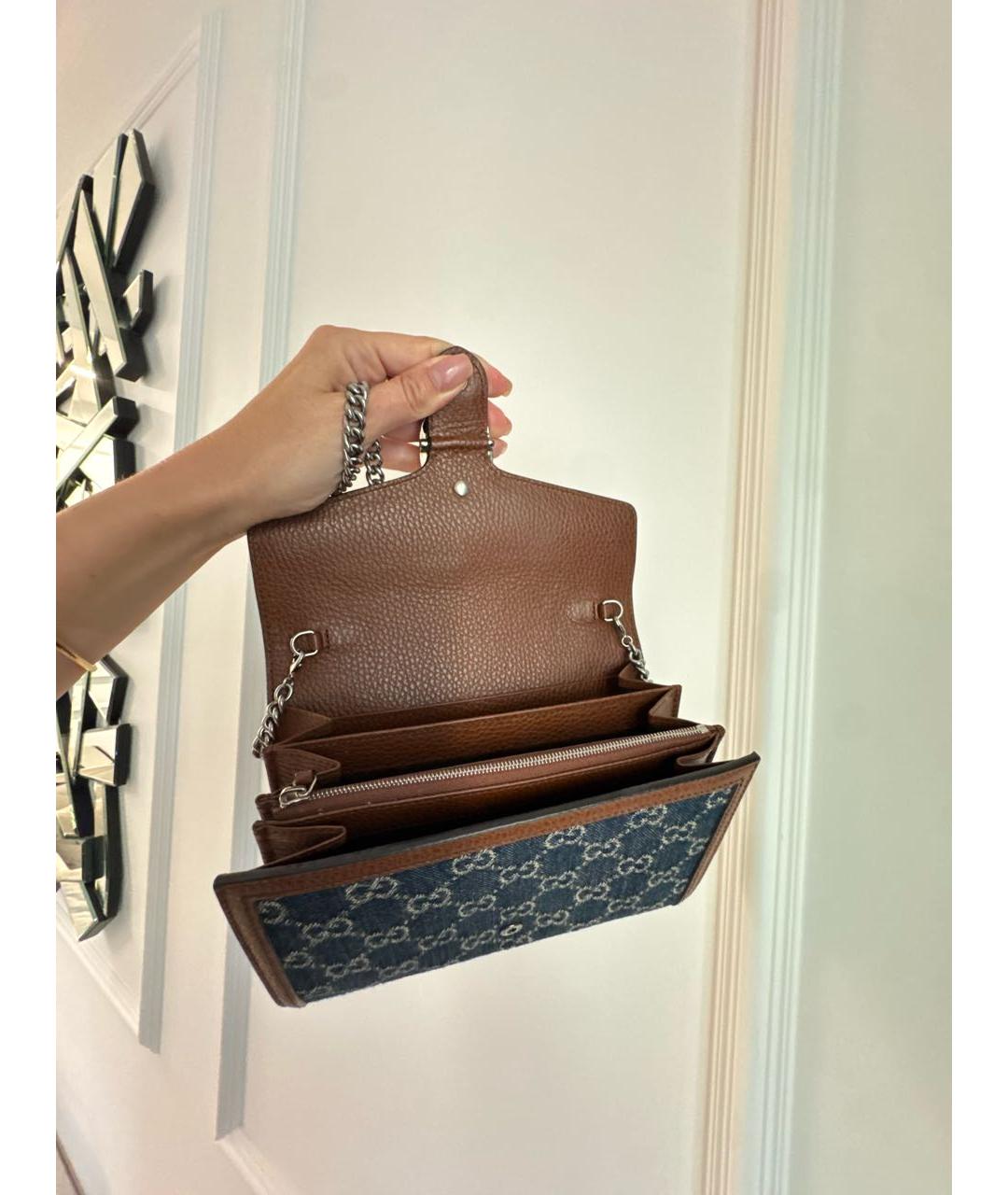 GUCCI Темно-синяя деним сумка через плечо, фото 4