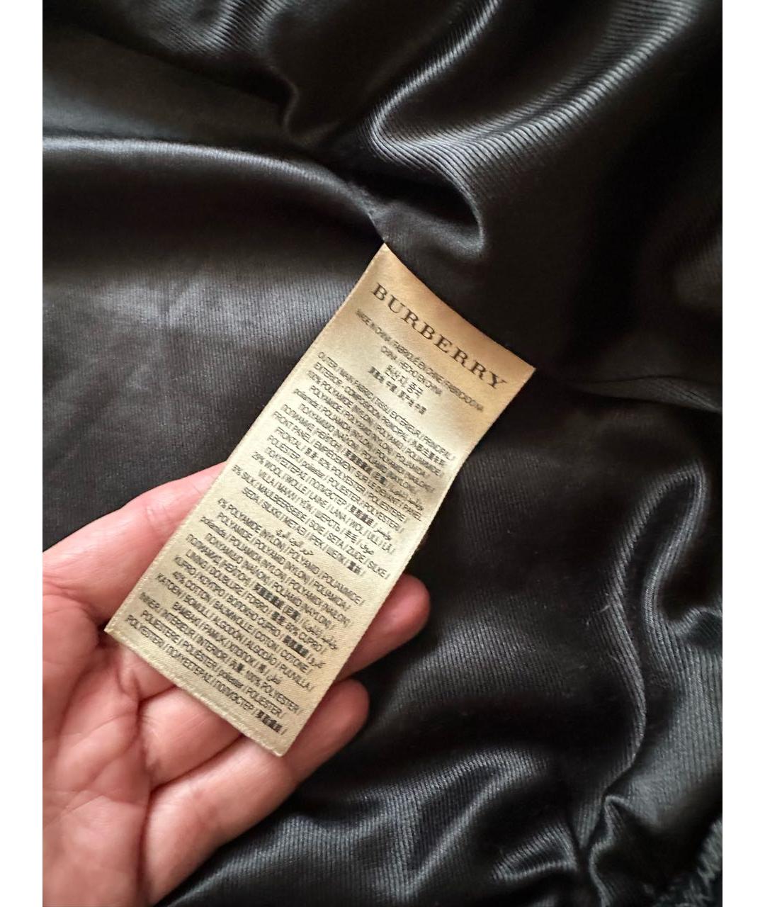 BURBERRY Черная нейлоновая куртка, фото 4