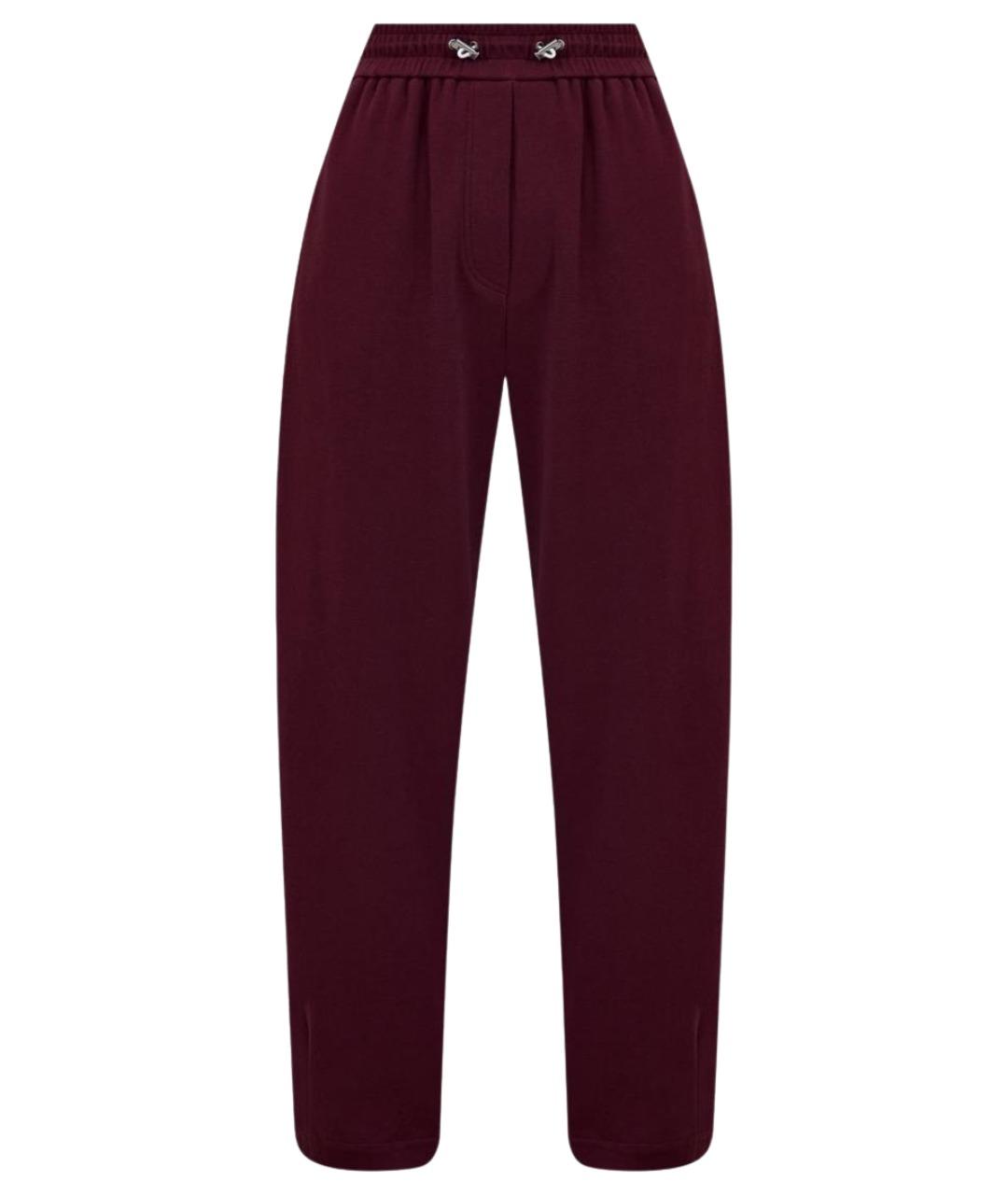 BRUNELLO CUCINELLI Бордовые хлопковые прямые брюки, фото 1