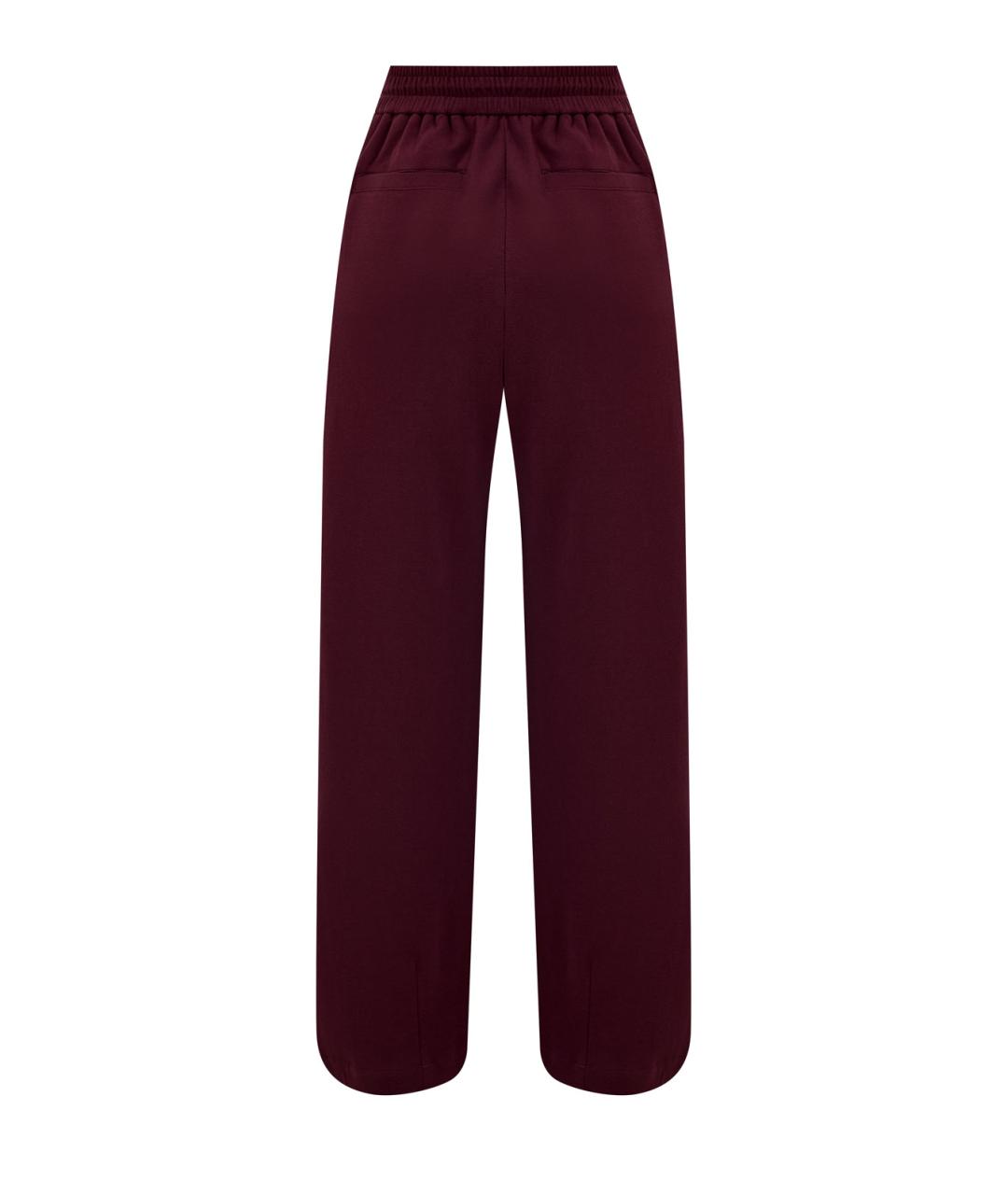 BRUNELLO CUCINELLI Бордовые хлопковые прямые брюки, фото 2