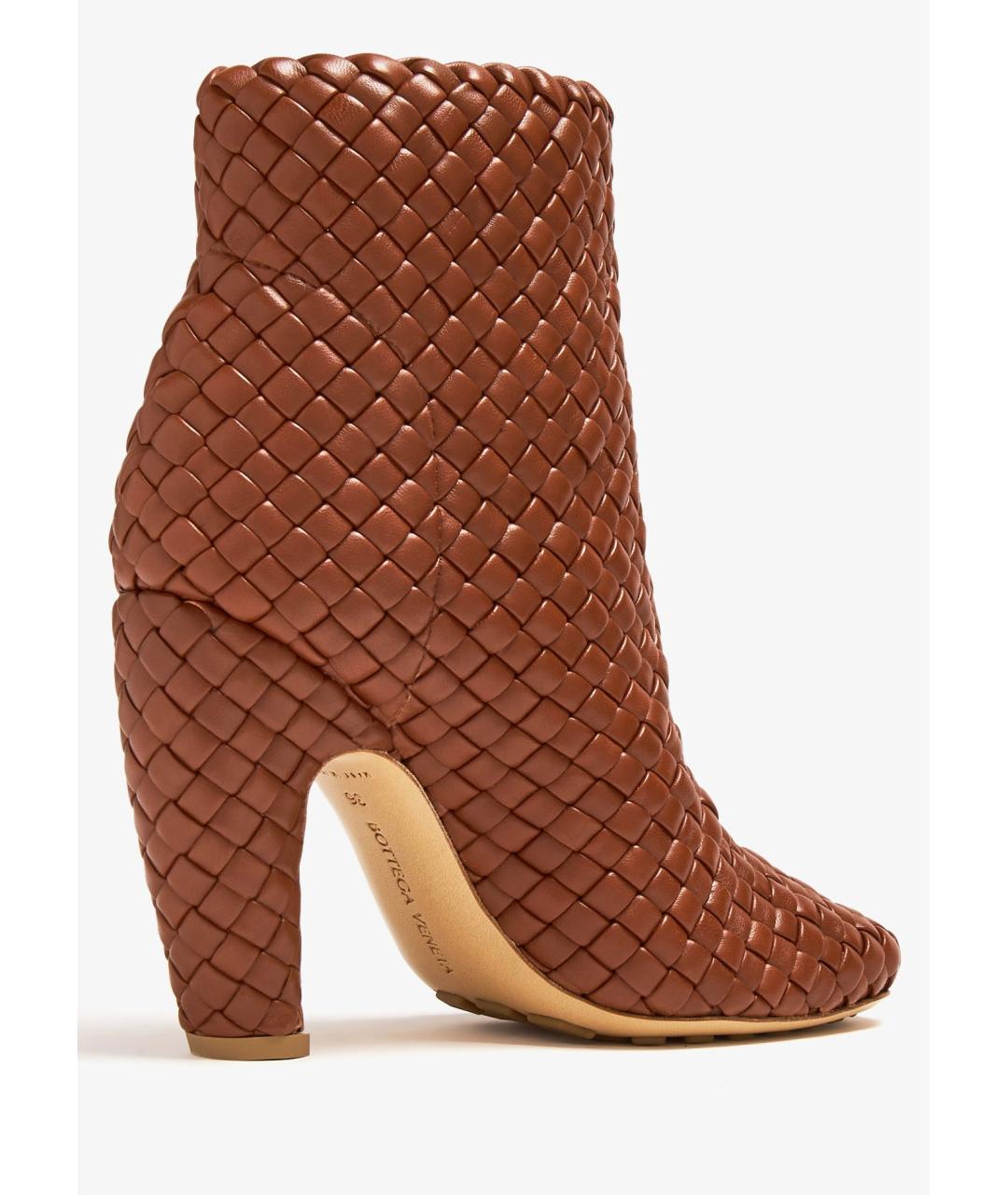 BOTTEGA VENETA Коричневые кожаные ботильоны, фото 3