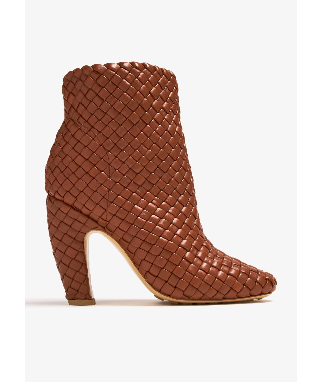 BOTTEGA VENETA Коричневые кожаные ботильоны, фото 6