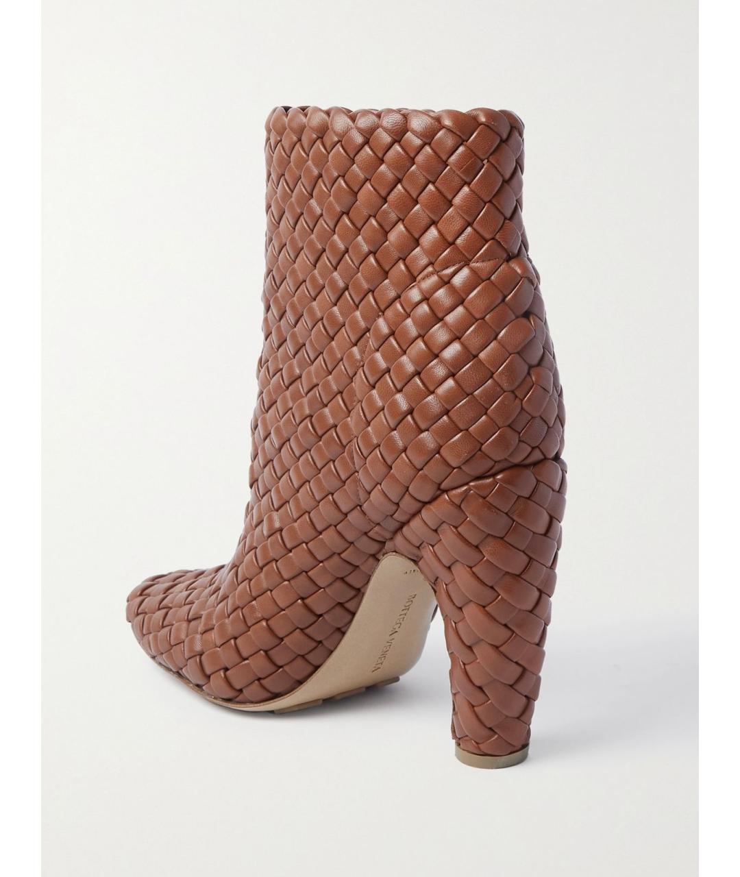 BOTTEGA VENETA Коричневые кожаные ботильоны, фото 5