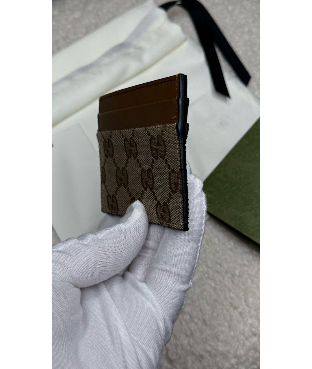 GUCCI Бежевый полиуретановый кардхолдер, фото 2