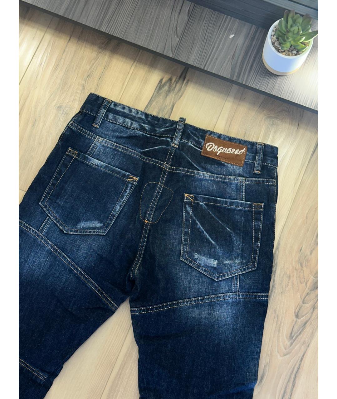 DSQUARED2 Синие хлопко-эластановые джинсы слим, фото 5