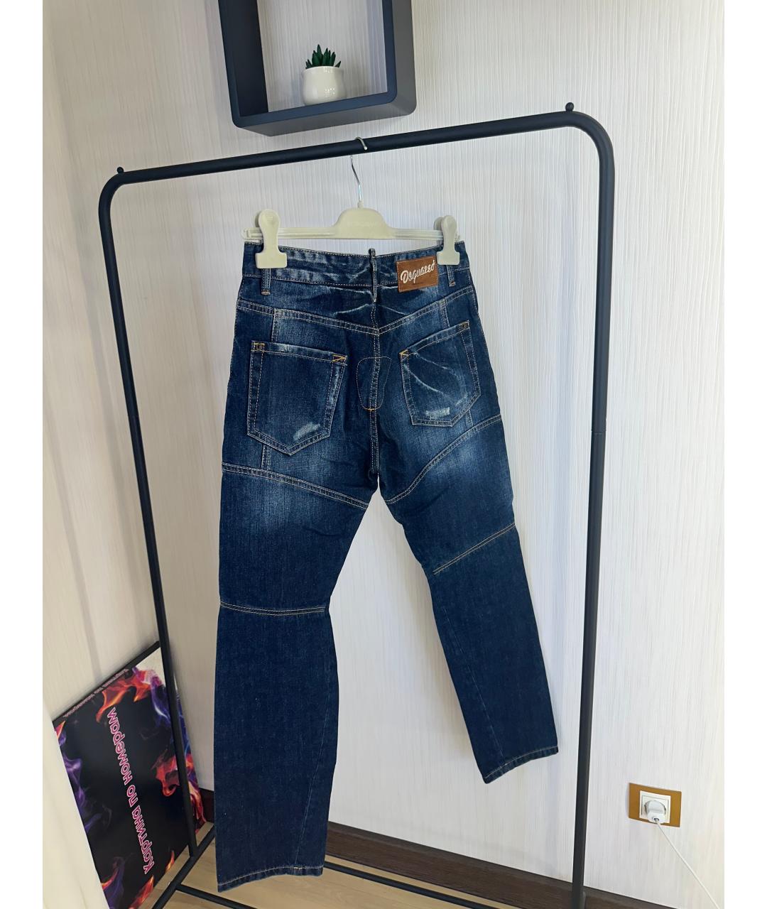 DSQUARED2 Синие хлопко-эластановые джинсы слим, фото 2