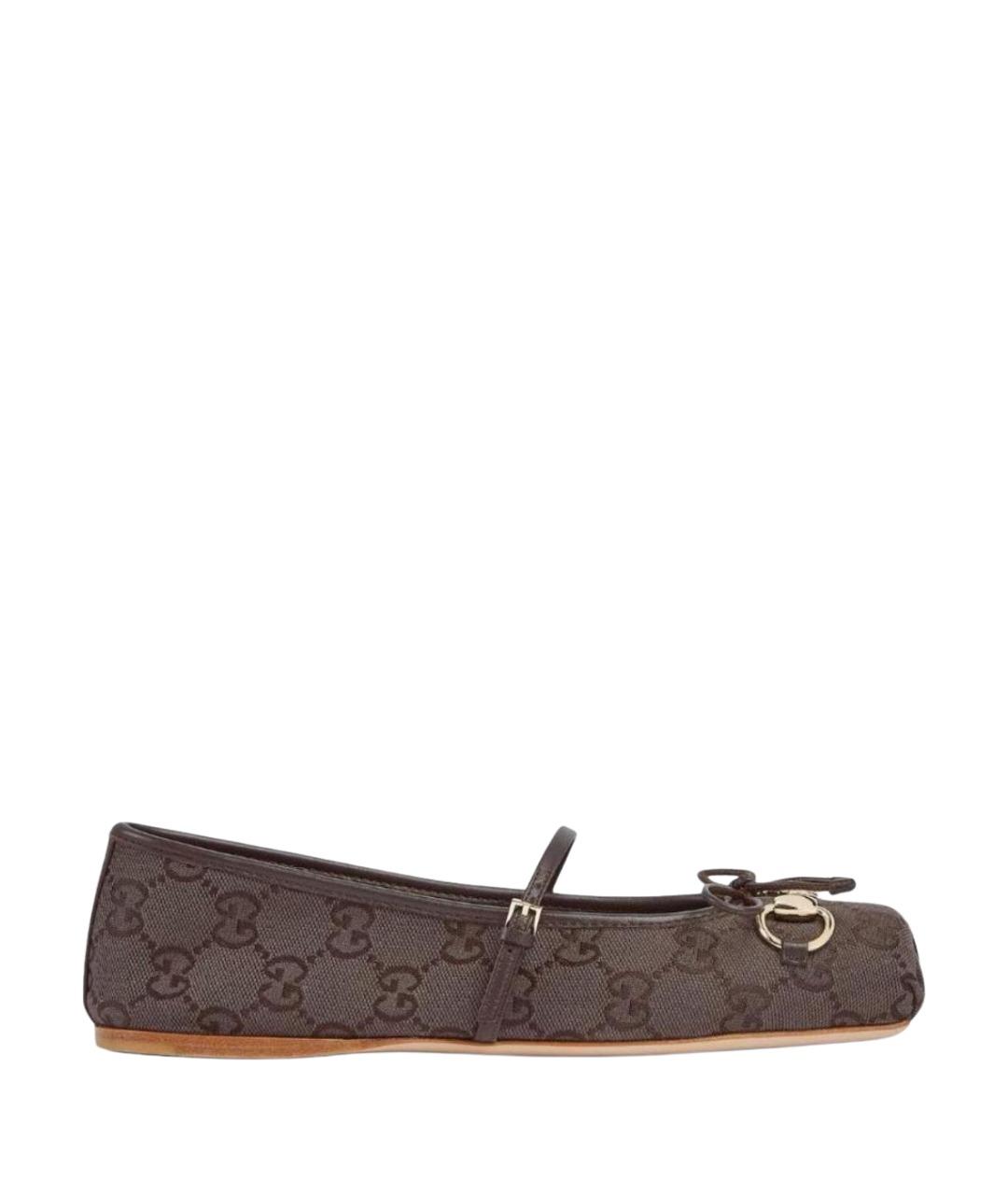 GUCCI Коричневые балетки, фото 1