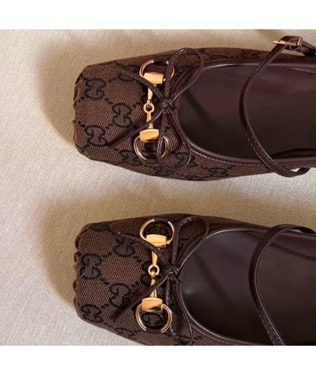 GUCCI Коричневые балетки, фото 6