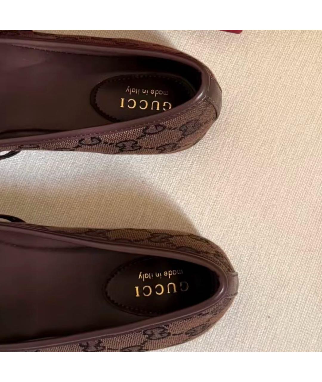 GUCCI Коричневые балетки, фото 7