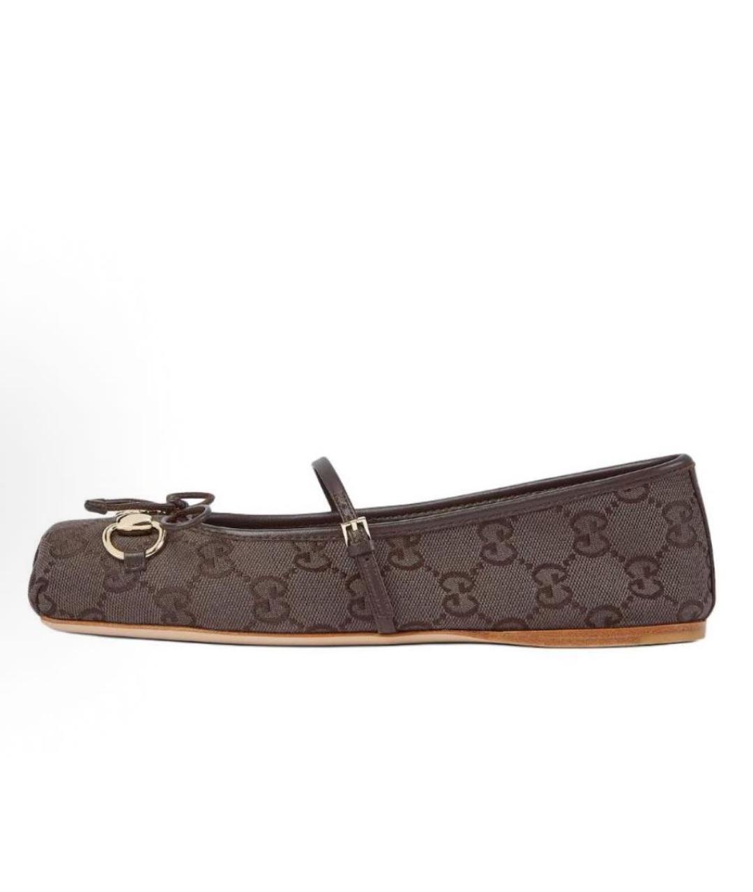GUCCI Коричневые балетки, фото 9