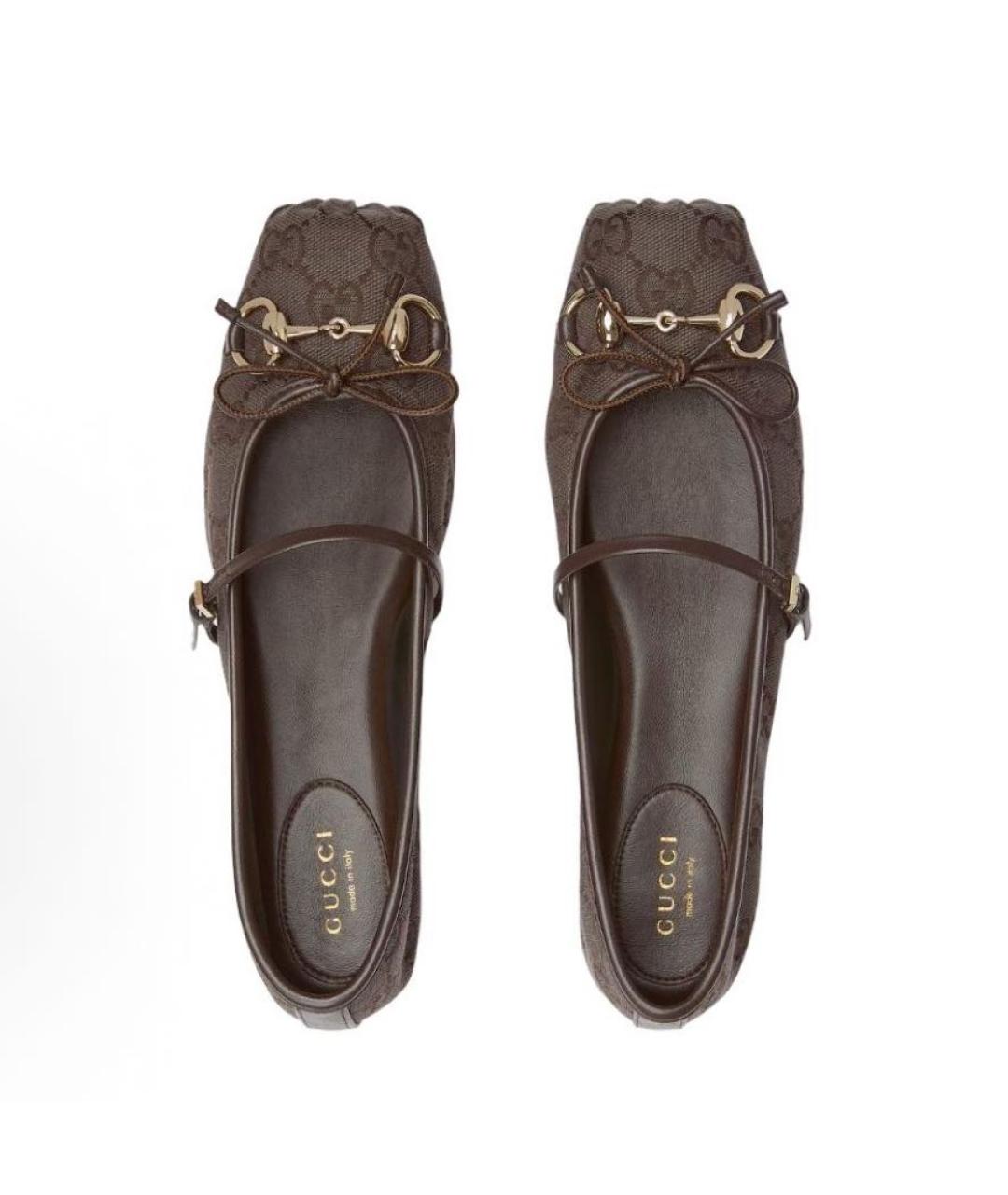 GUCCI Коричневые балетки, фото 3