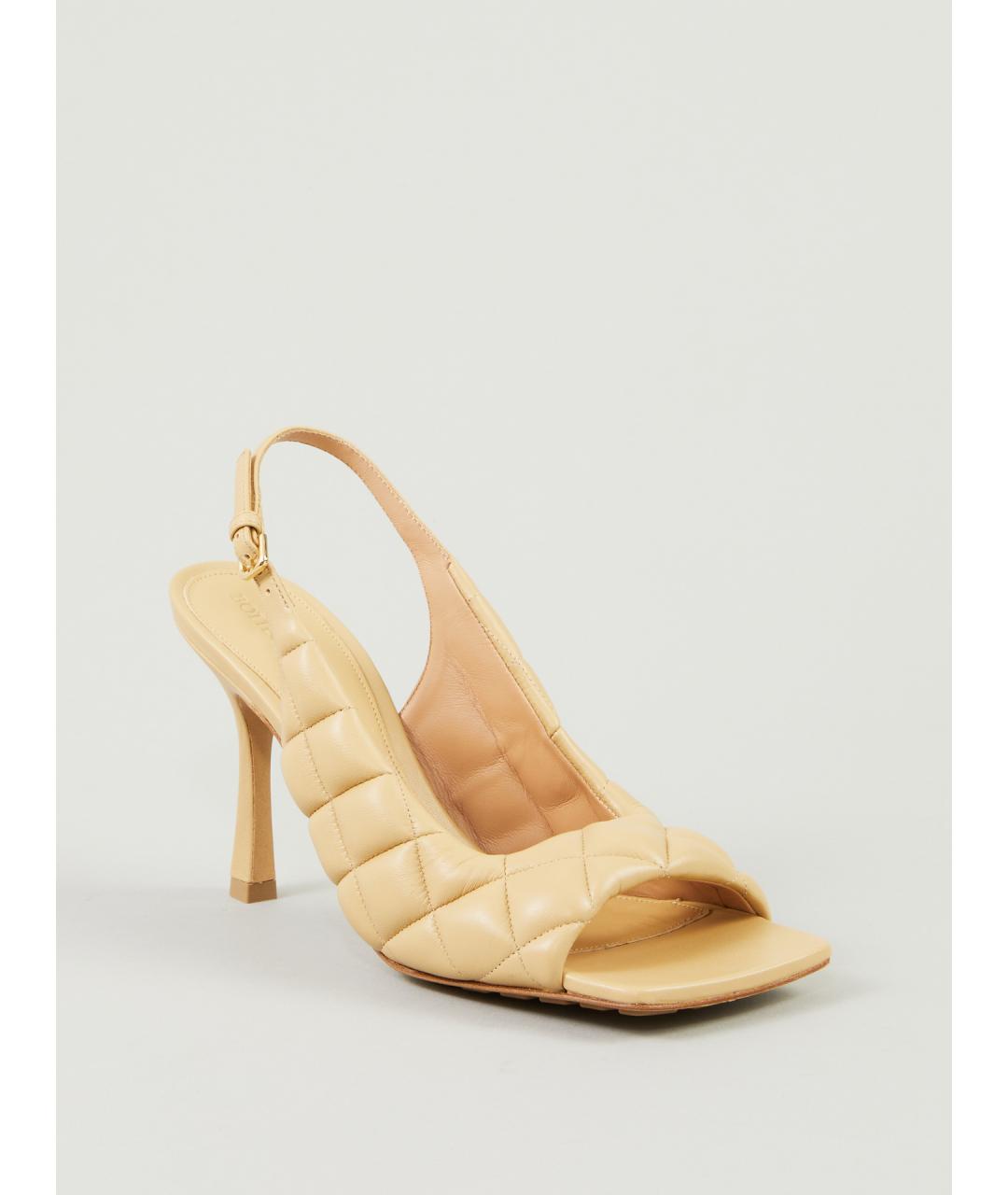 BOTTEGA VENETA Бежевые кожаные мюли, фото 2