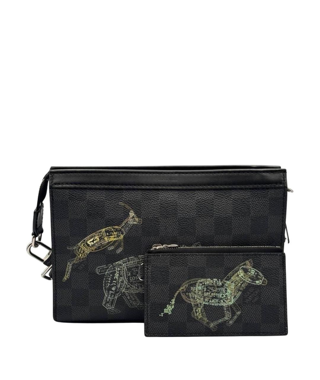 LOUIS VUITTON Черная сумка на плечо из канвы, фото 1