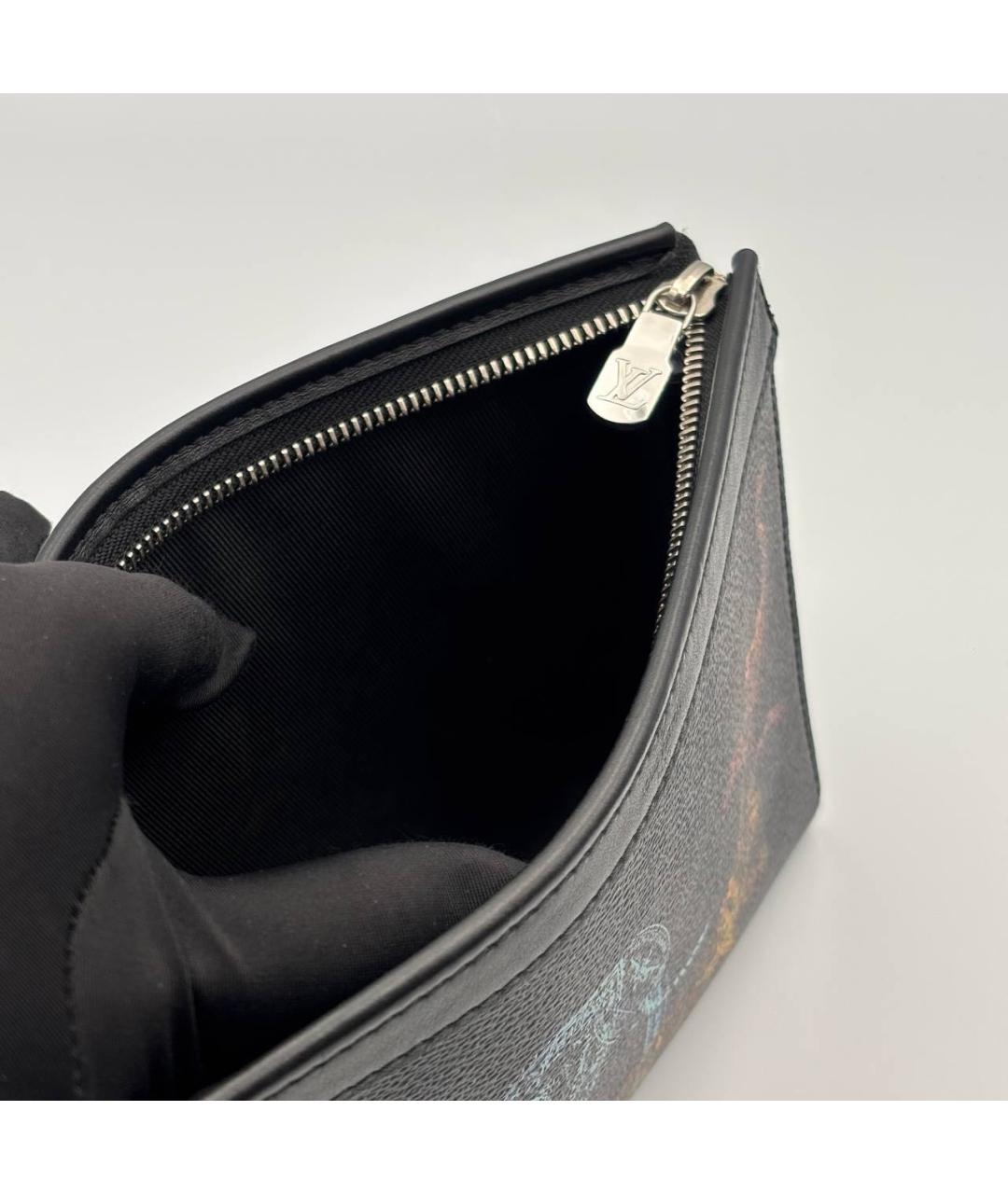 LOUIS VUITTON Черная сумка на плечо из канвы, фото 2