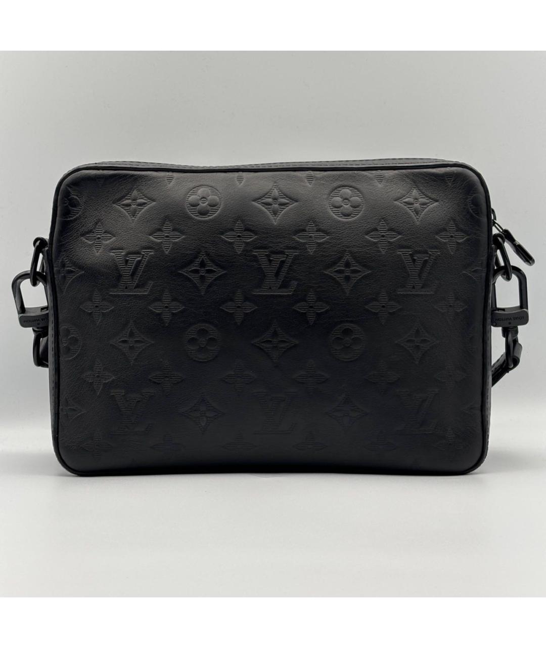 LOUIS VUITTON Черная кожаная сумка на плечо, фото 3