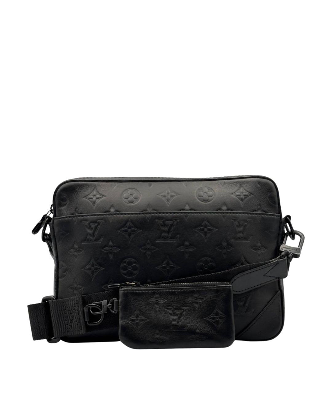 LOUIS VUITTON Черная кожаная сумка на плечо, фото 1