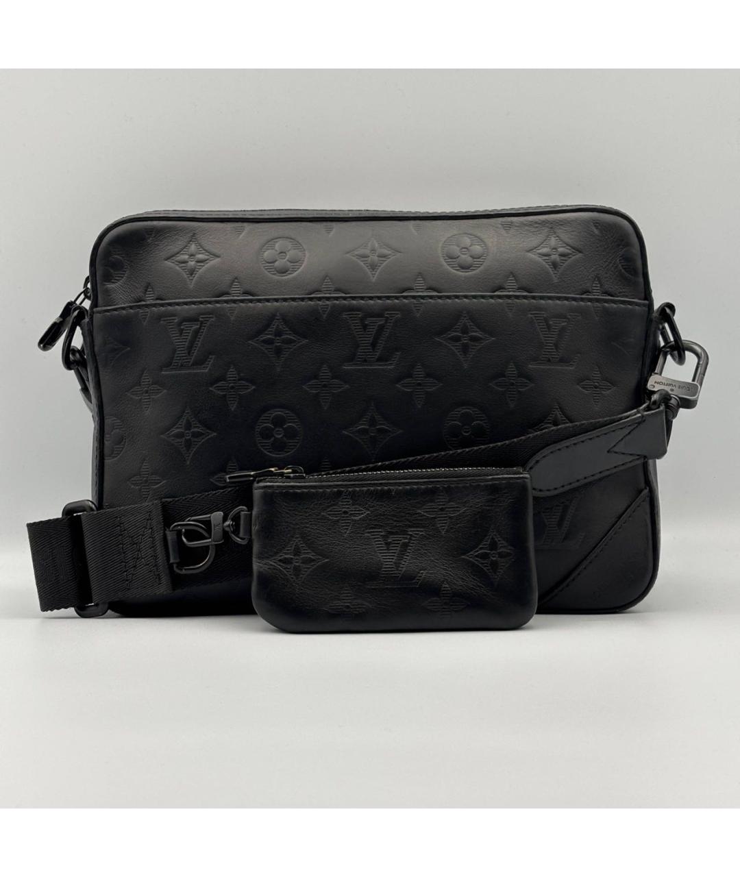 LOUIS VUITTON Черная кожаная сумка на плечо, фото 4