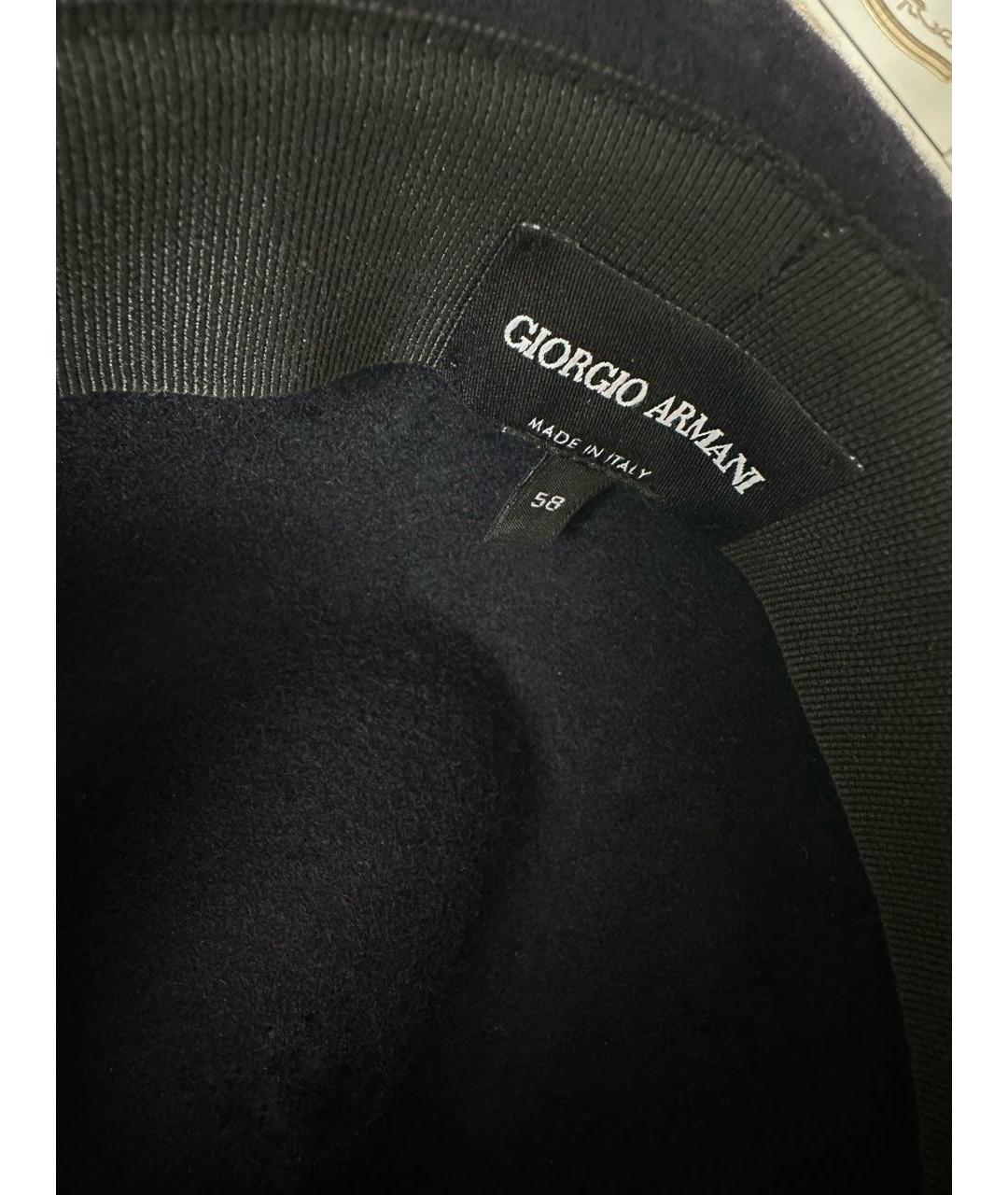 GIORGIO ARMANI Темно-синяя шерстяная шляпа, фото 2