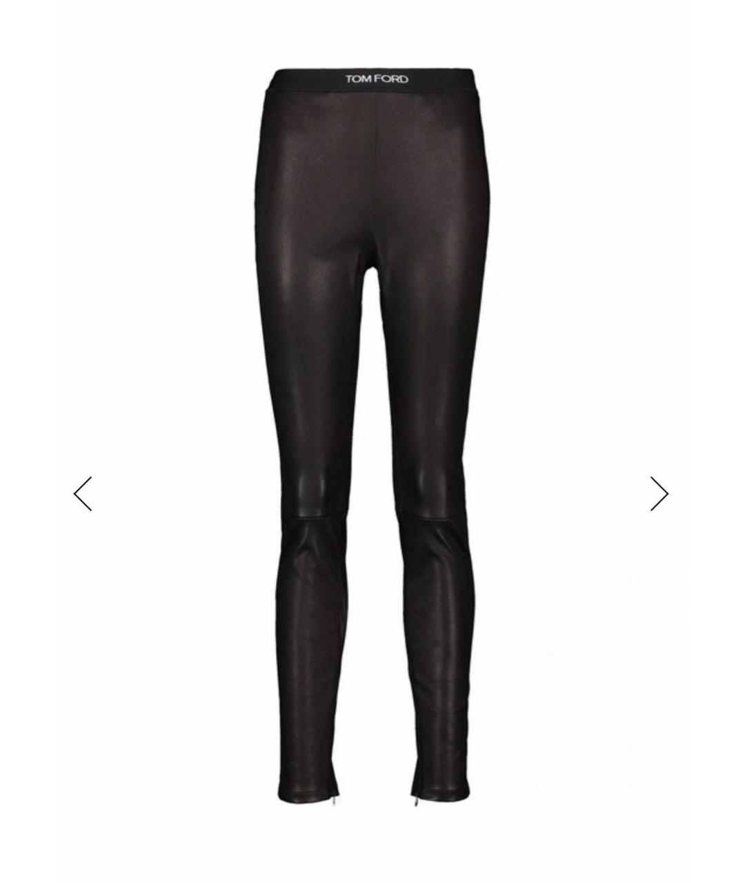 TOM FORD Черные кожаные брюки узкие, фото 1