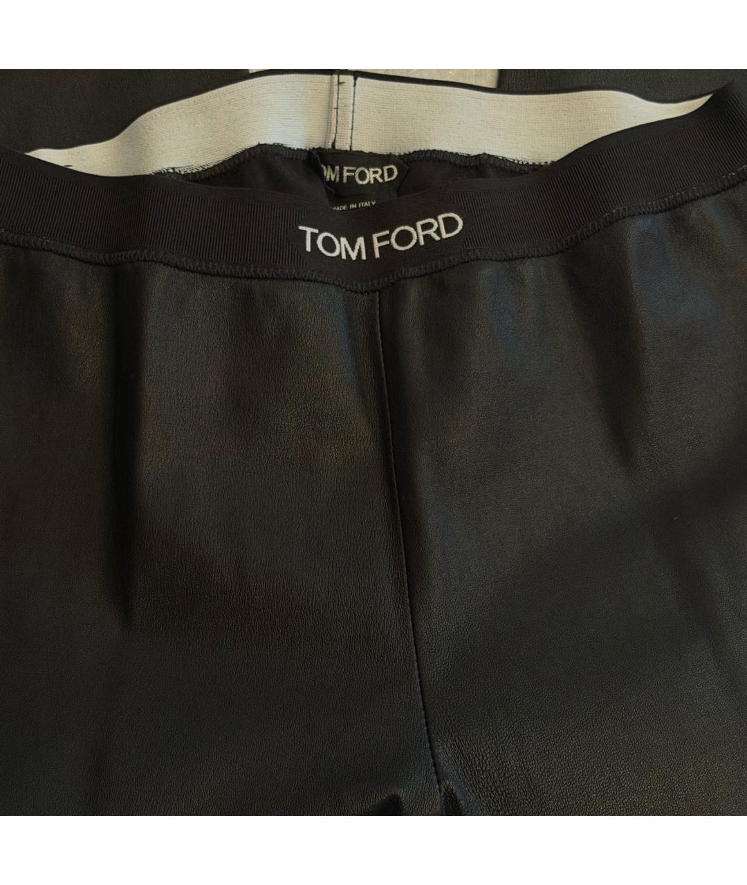 TOM FORD Черные кожаные брюки узкие, фото 5