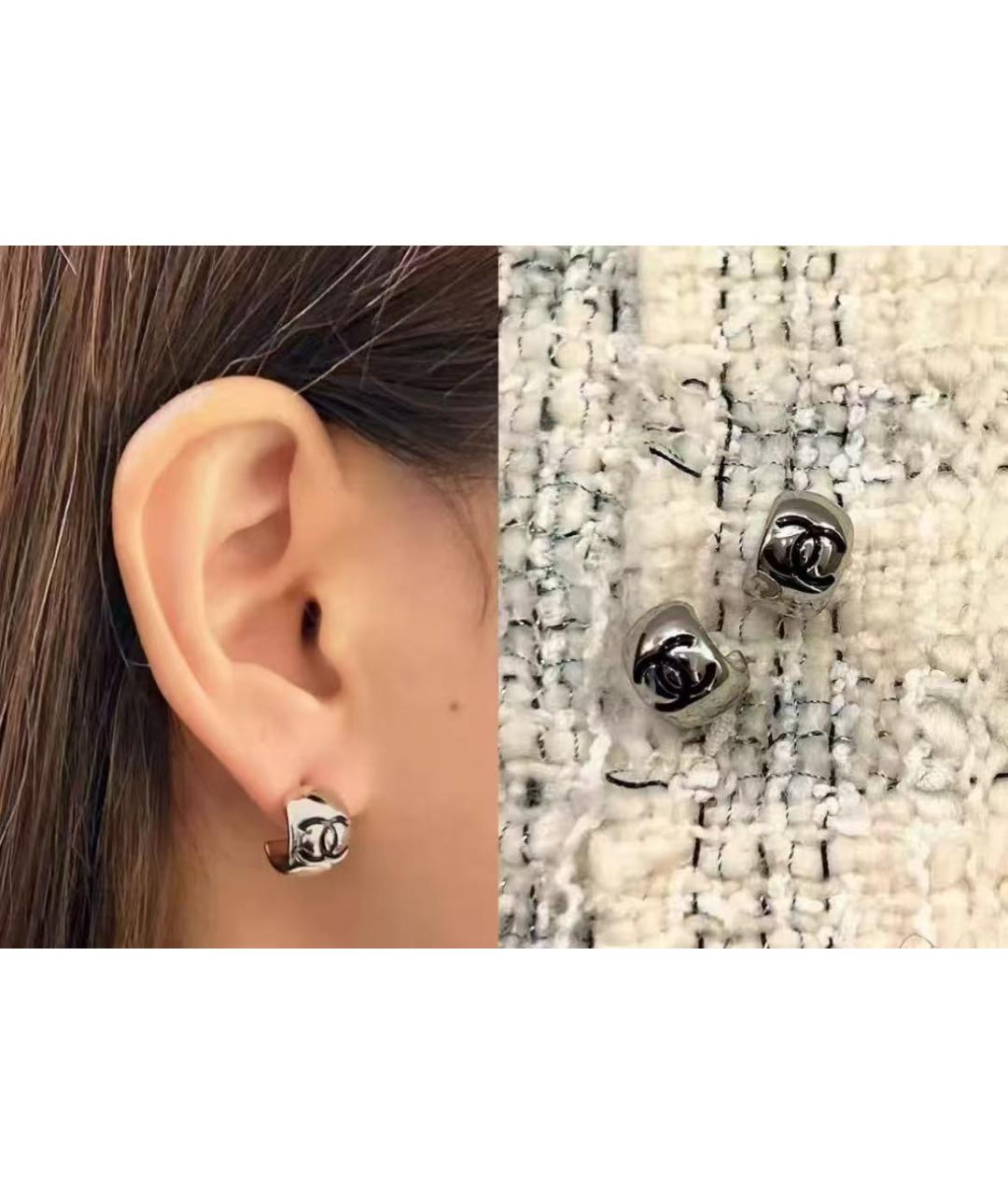 CHANEL Серебряные металлические серьги, фото 6