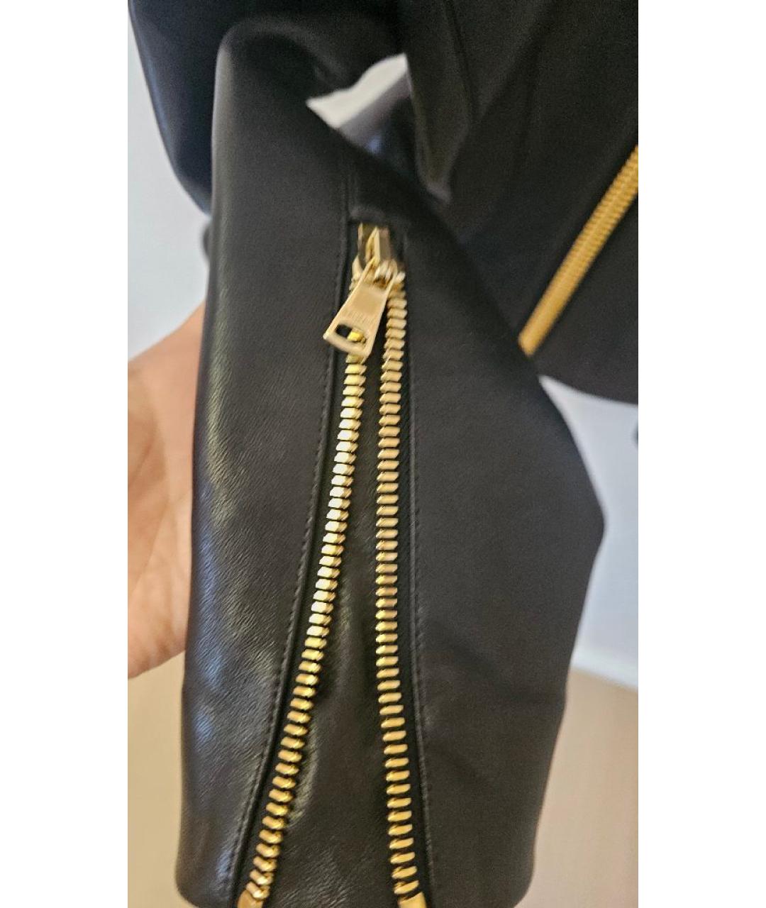 BALMAIN Черная кожаная куртка, фото 4