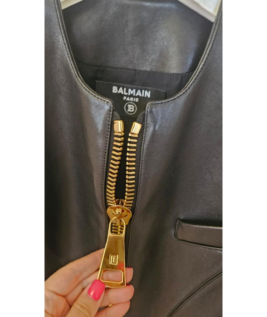 BALMAIN Черная кожаная куртка, фото 3